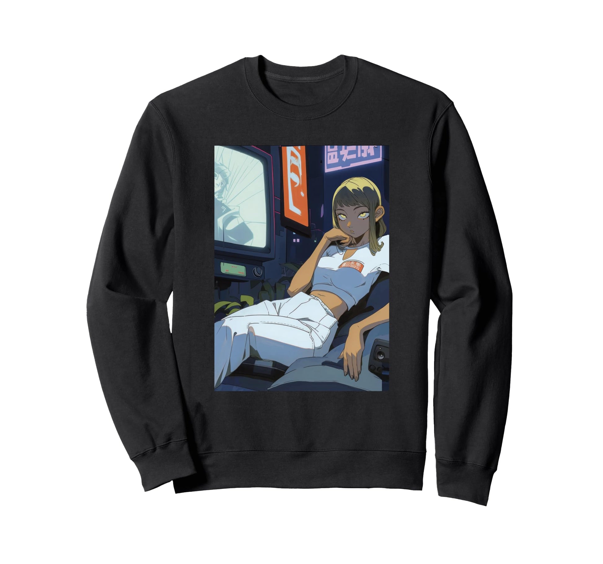 Futuristic Anime Art Japanese Anime Sweatshirt - Unique Graphic for Adults - T-Shirt, Sweatshirt, Hoodie