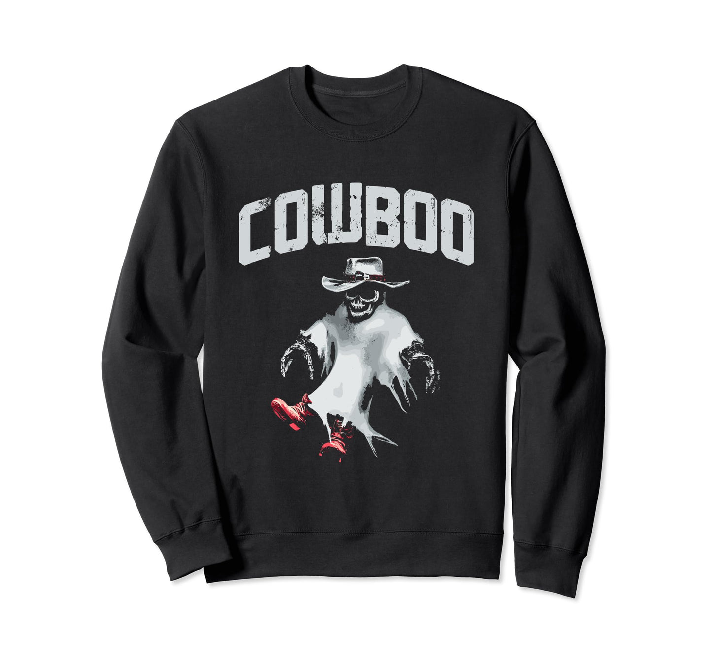 Cowboo Ghost Cowboy Funny Spooky Sweatshirt - Minimalist Print Men Women - T-Shirt, Sweatshirt, Hoodie