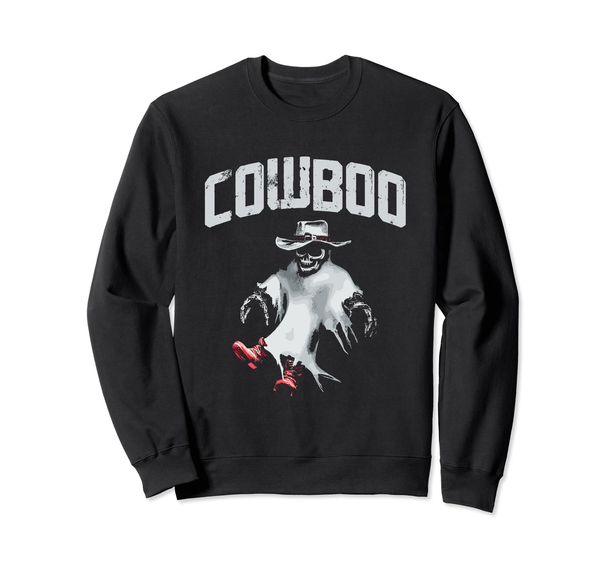 Cowboo Ghost Cowboy Funny Spooky Sweatshirt - Minimalist Print Men Women - T-Shirt, Sweatshirt, Hoodie