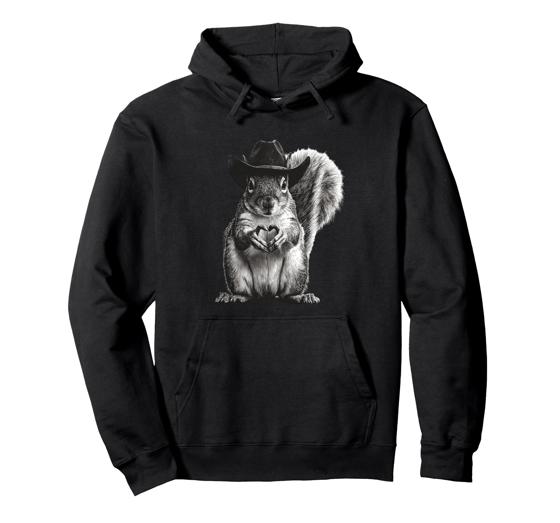 Squirrel Cowboy Rodeo Cowgirl Western Hoodie - Custom Art Print Men Women - T-Shirt, Sweatshirt, Hoodie