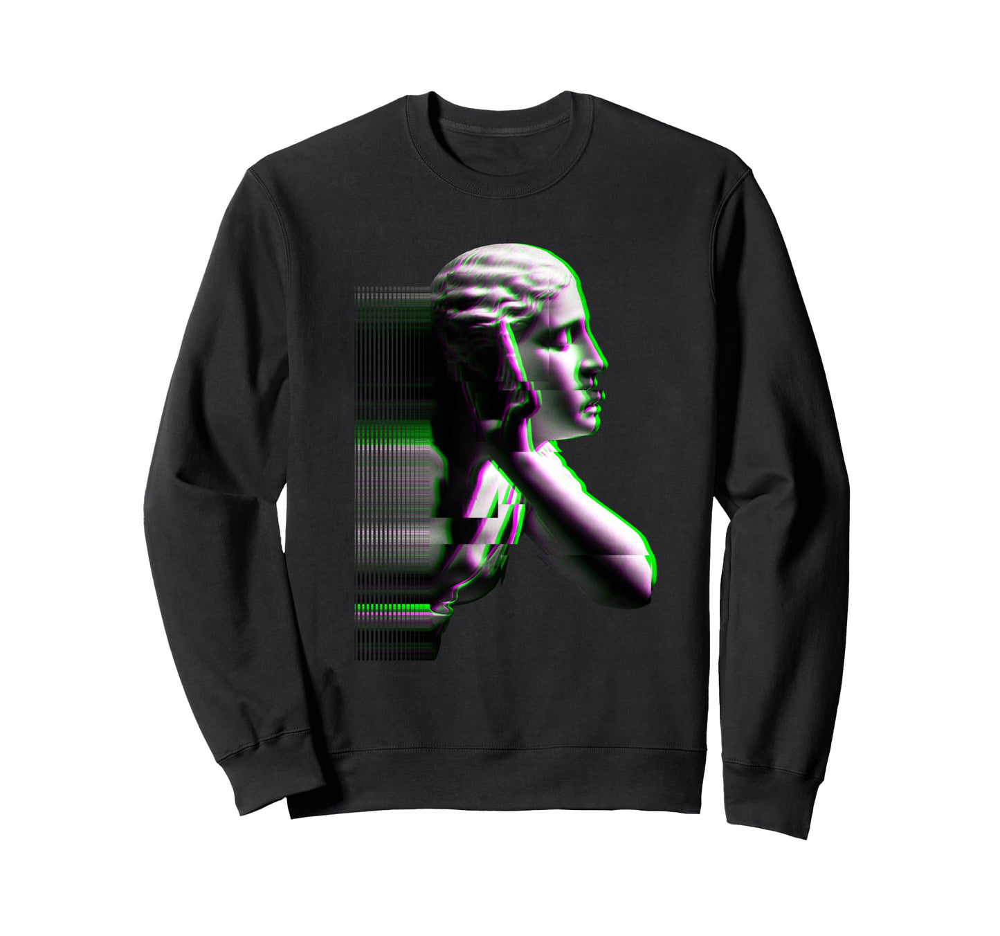 Vaporwave Retrowave Glitch Sweatshirt - Minimalist Print for Adults - T-Shirt, Sweatshirt, Hoodie