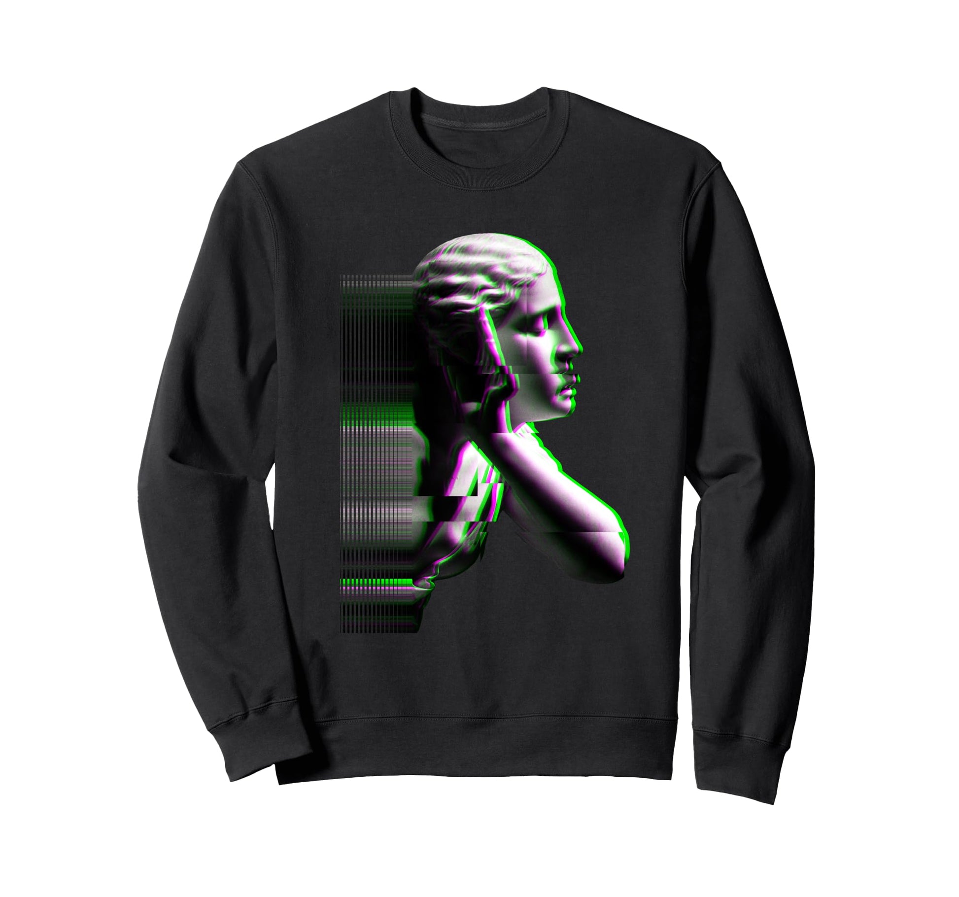 Vaporwave Retrowave Glitch Sweatshirt - Minimalist Print for Adults - T-Shirt, Sweatshirt, Hoodie