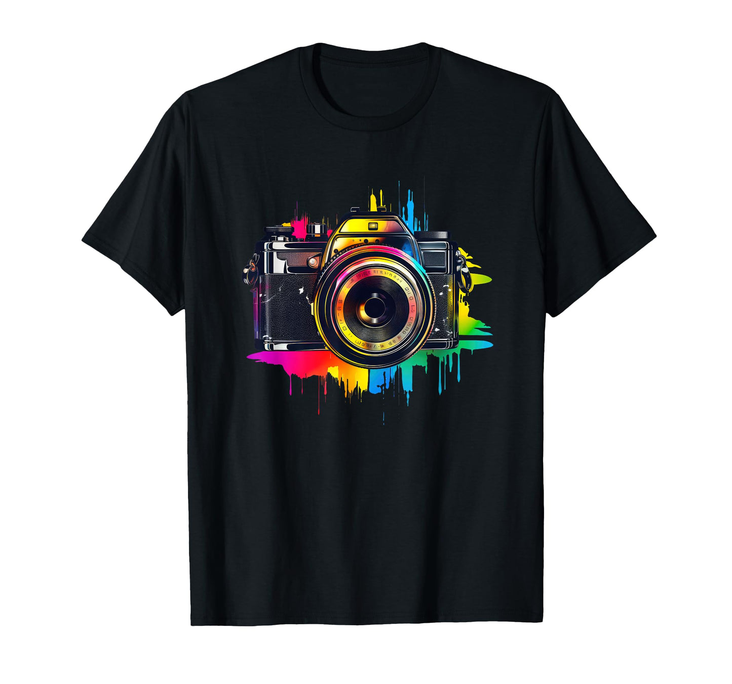 Camera Colorful Splash T-Shirt - Casual Everyday Wear Men Women - T-Shirt, Sweatshirt, Hoodie