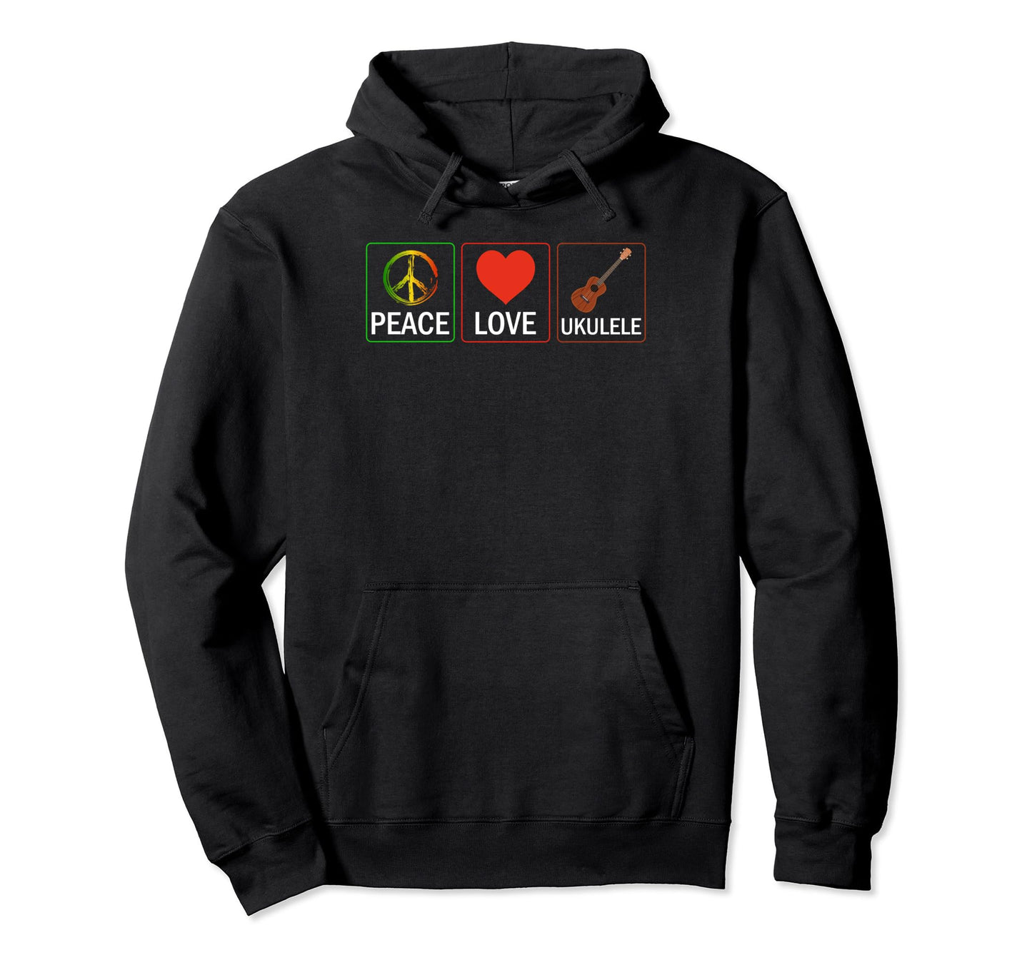 Uke Ukulele Player Ukulelist Peace Hoodie - Streetwear Style for Adults - T-Shirt, Sweatshirt, Hoodie
