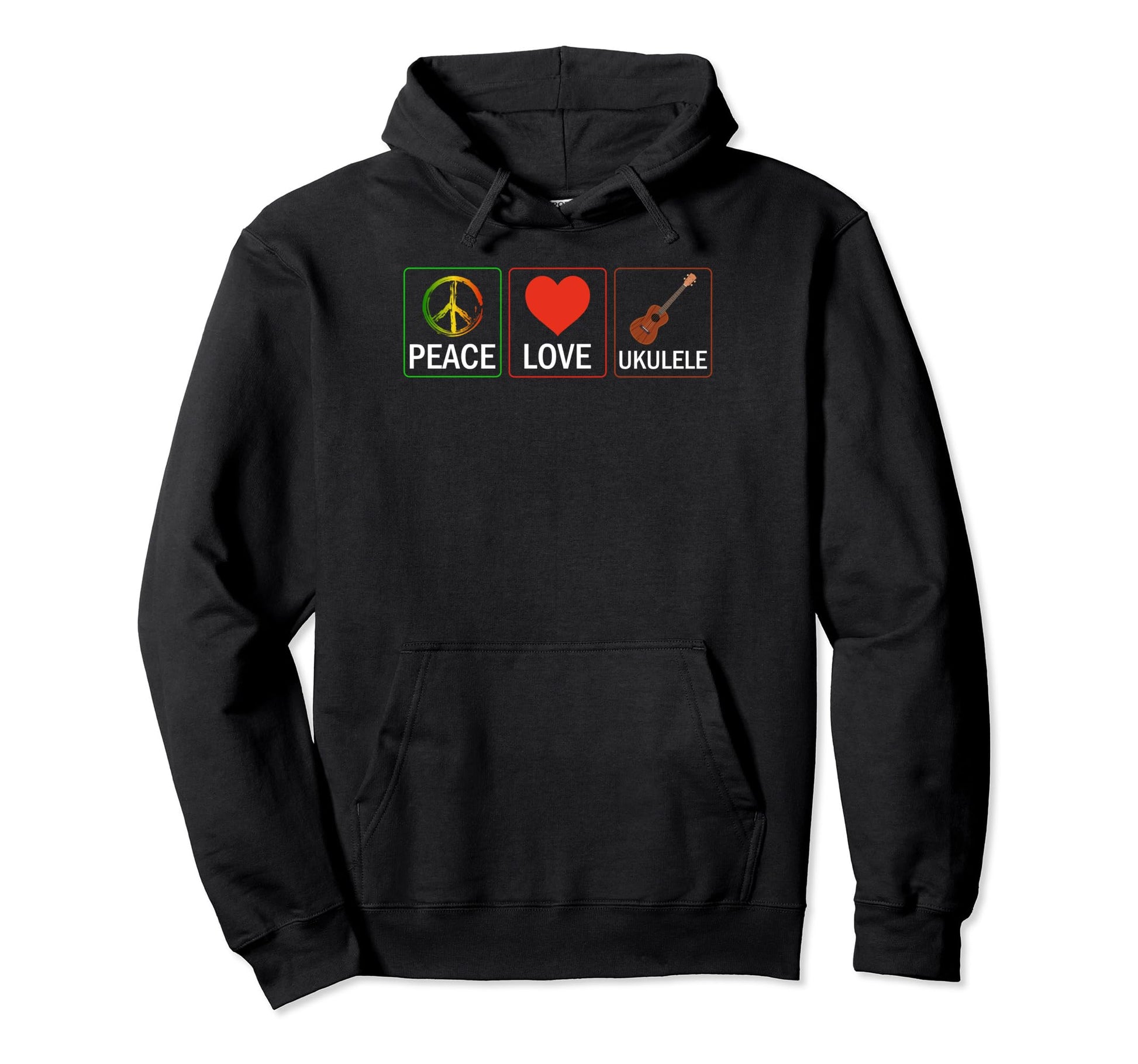 Uke Ukulele Player Ukulelist Peace Hoodie - Streetwear Style for Adults - T-Shirt, Sweatshirt, Hoodie