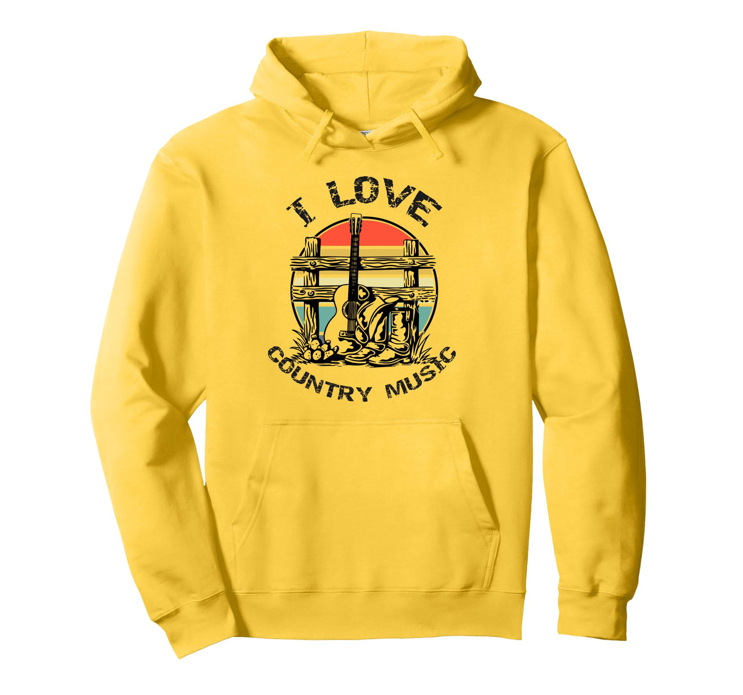 I Love Country Music Country Music Hoodie - Fun Novelty Design for Adults - T-Shirt, Sweatshirt, Hoodie