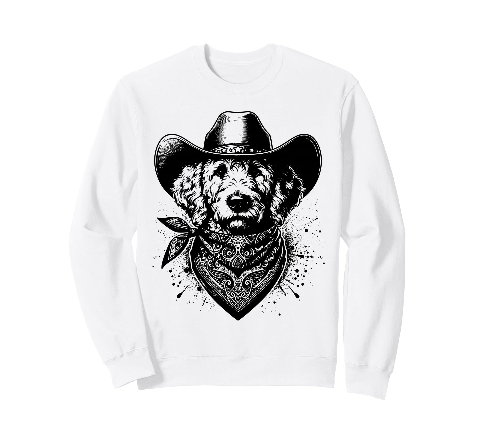 Goldendoodle Cowboy Western Hat And Sweatshirt - Fun Novelty Design Unisex - T-Shirt, Sweatshirt, Hoodie
