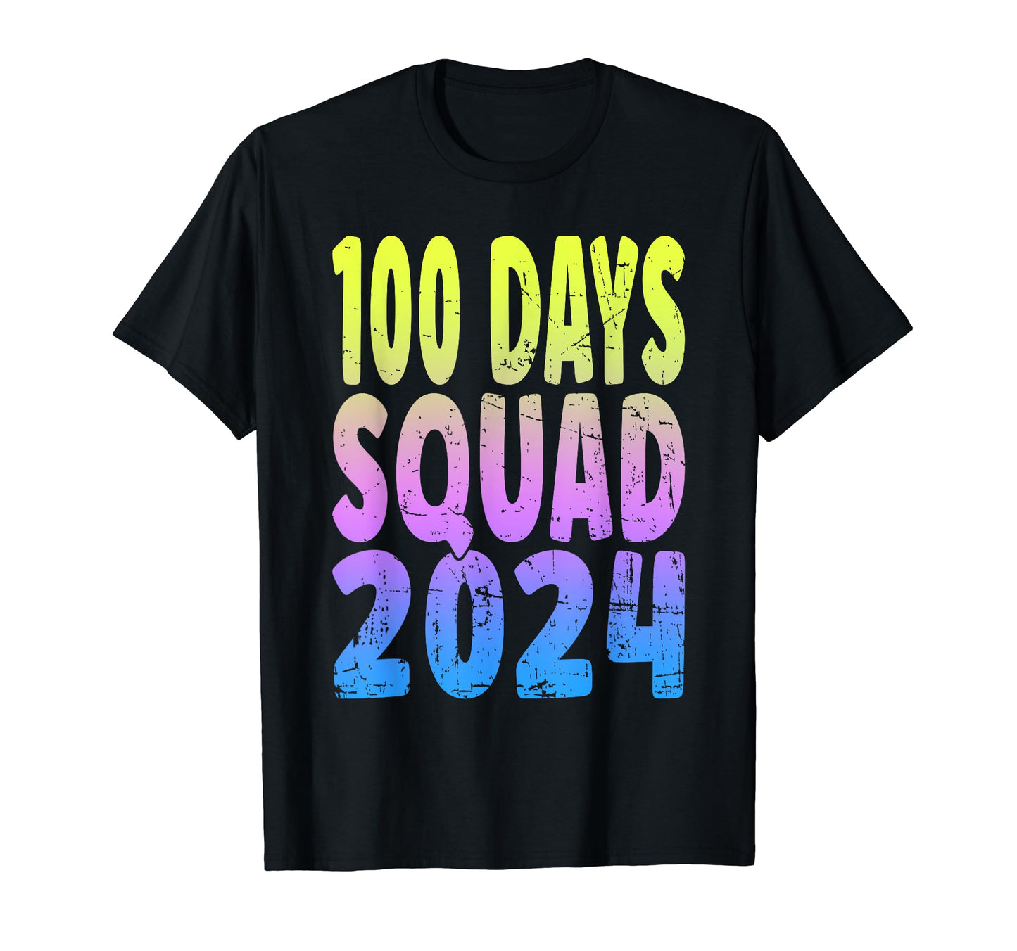 100 Days Squad 2024 Fun Rainbow 100Th T-Shirt - Aesthetic Graphic Unisex - T-Shirt, Sweatshirt, Hoodie