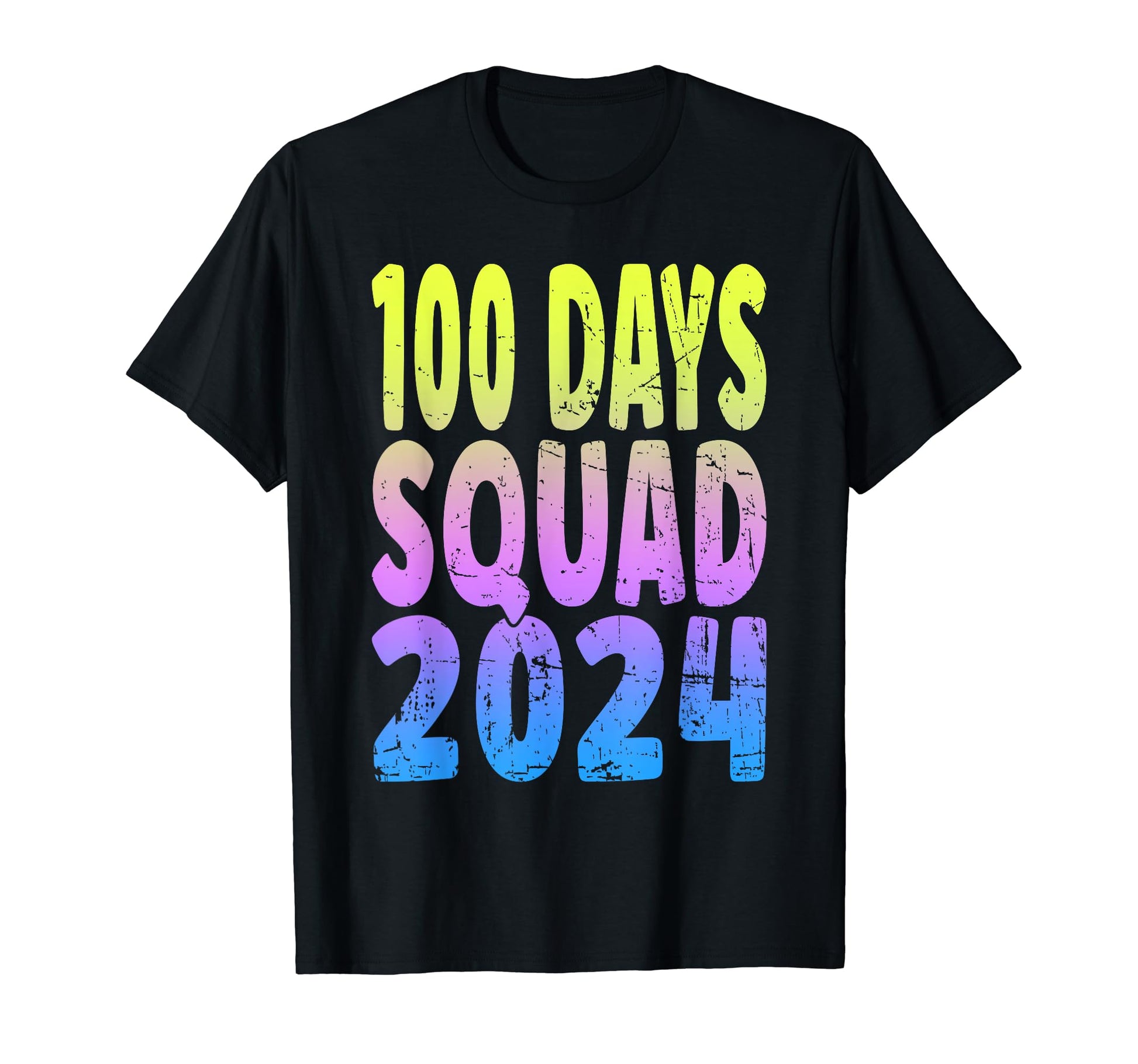 100 Days Squad 2024 Fun Rainbow 100Th T-Shirt - Aesthetic Graphic Unisex - T-Shirt, Sweatshirt, Hoodie