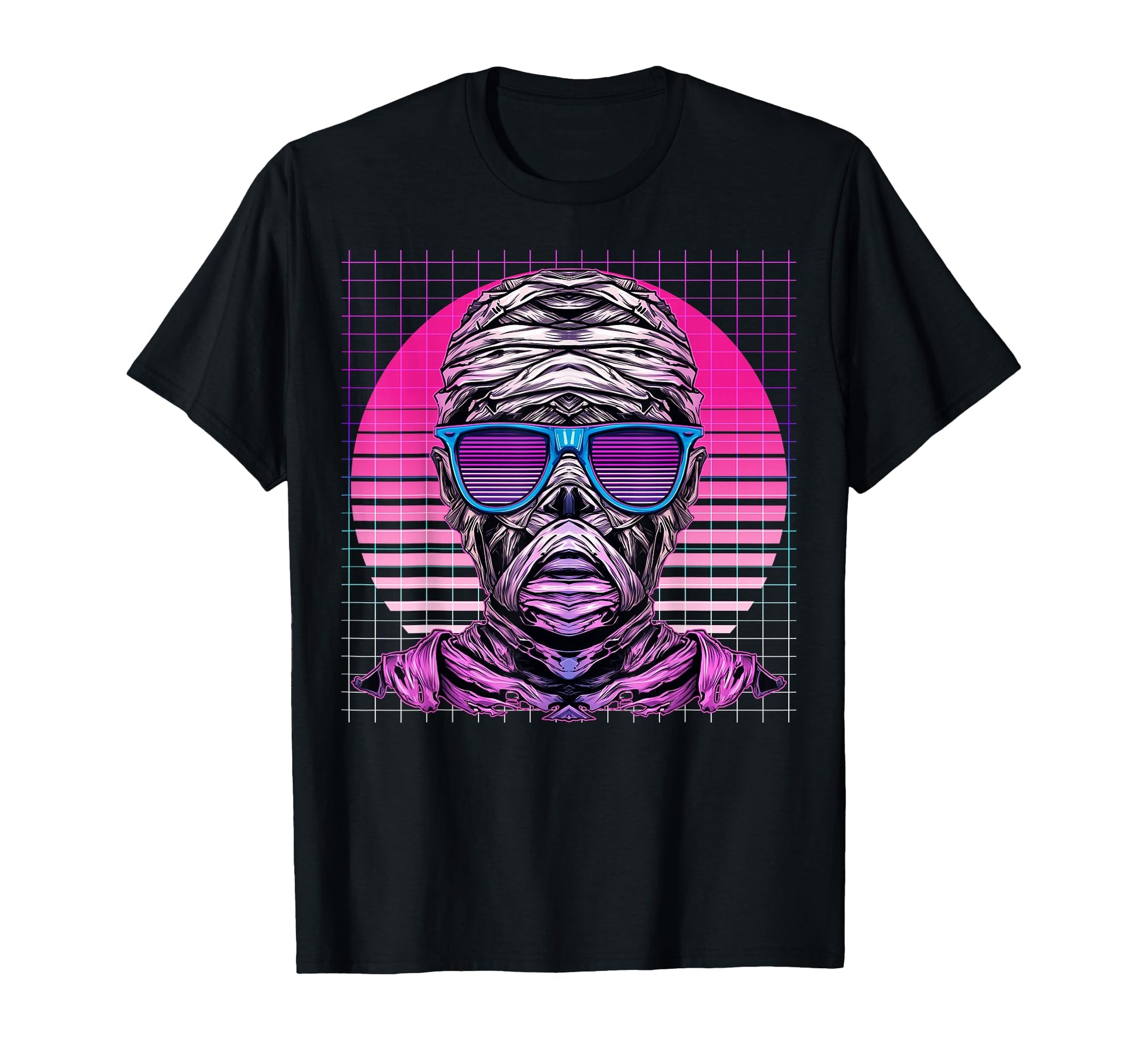 Mummy Sunglasses Halloween Vaporwave T-Shirt - Fun Novelty Design Unisex - T-Shirt, Sweatshirt, Hoodie