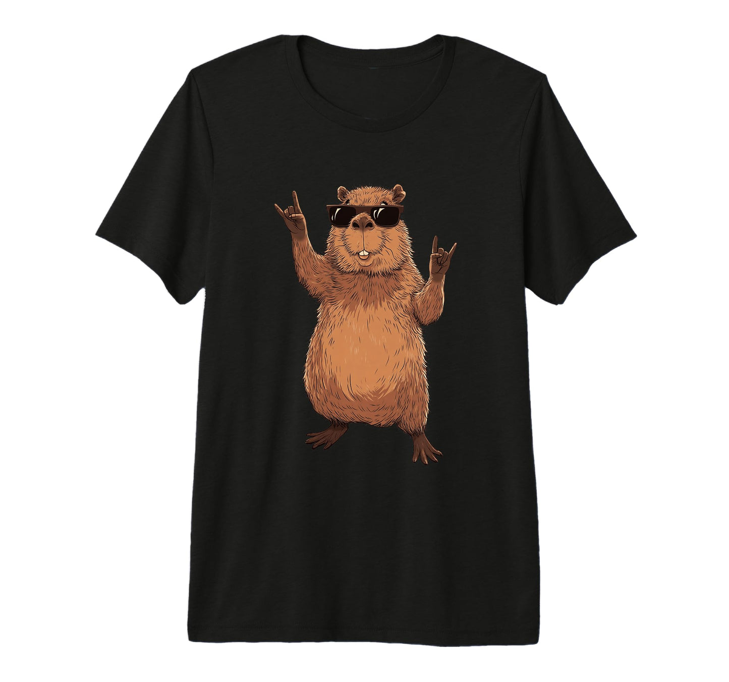 Beaver Rock And Roll Funny Animal T-Shirt - Trendy Graphic Unisex - T-Shirt, Sweatshirt, Hoodie