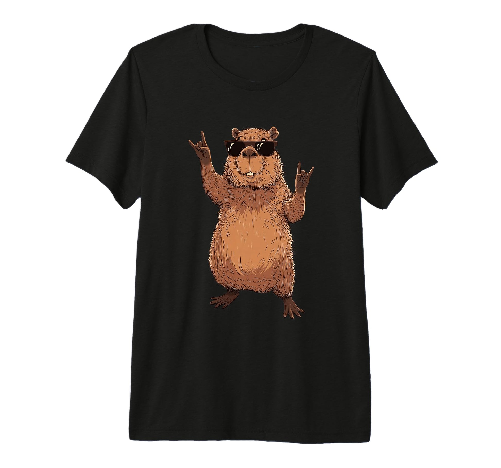 Beaver Rock And Roll Funny Animal T-Shirt - Trendy Graphic Unisex - T-Shirt, Sweatshirt, Hoodie