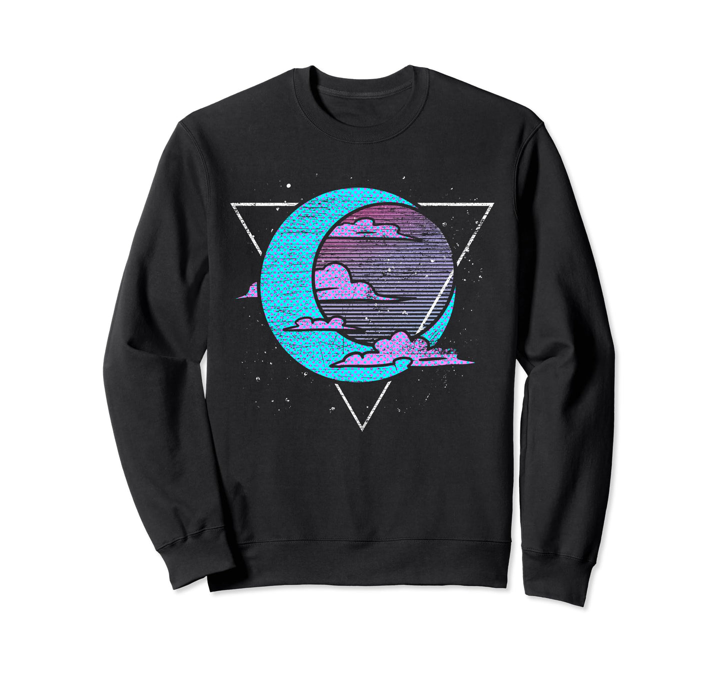 Crescent Moon Vaporwave Synthwave Sweatshirt - Trendy Graphic Men Women - T-Shirt, Sweatshirt, Hoodie
