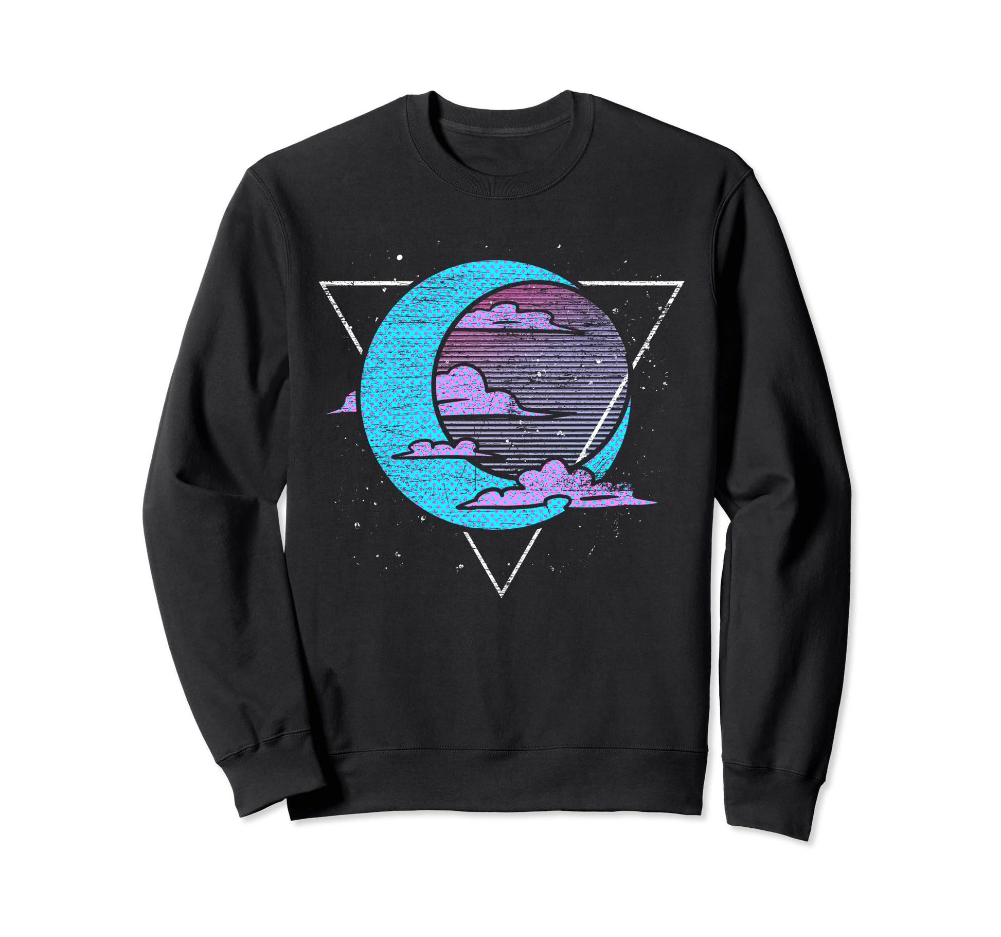 Crescent Moon Vaporwave Synthwave Sweatshirt - Trendy Graphic Men Women - T-Shirt, Sweatshirt, Hoodie