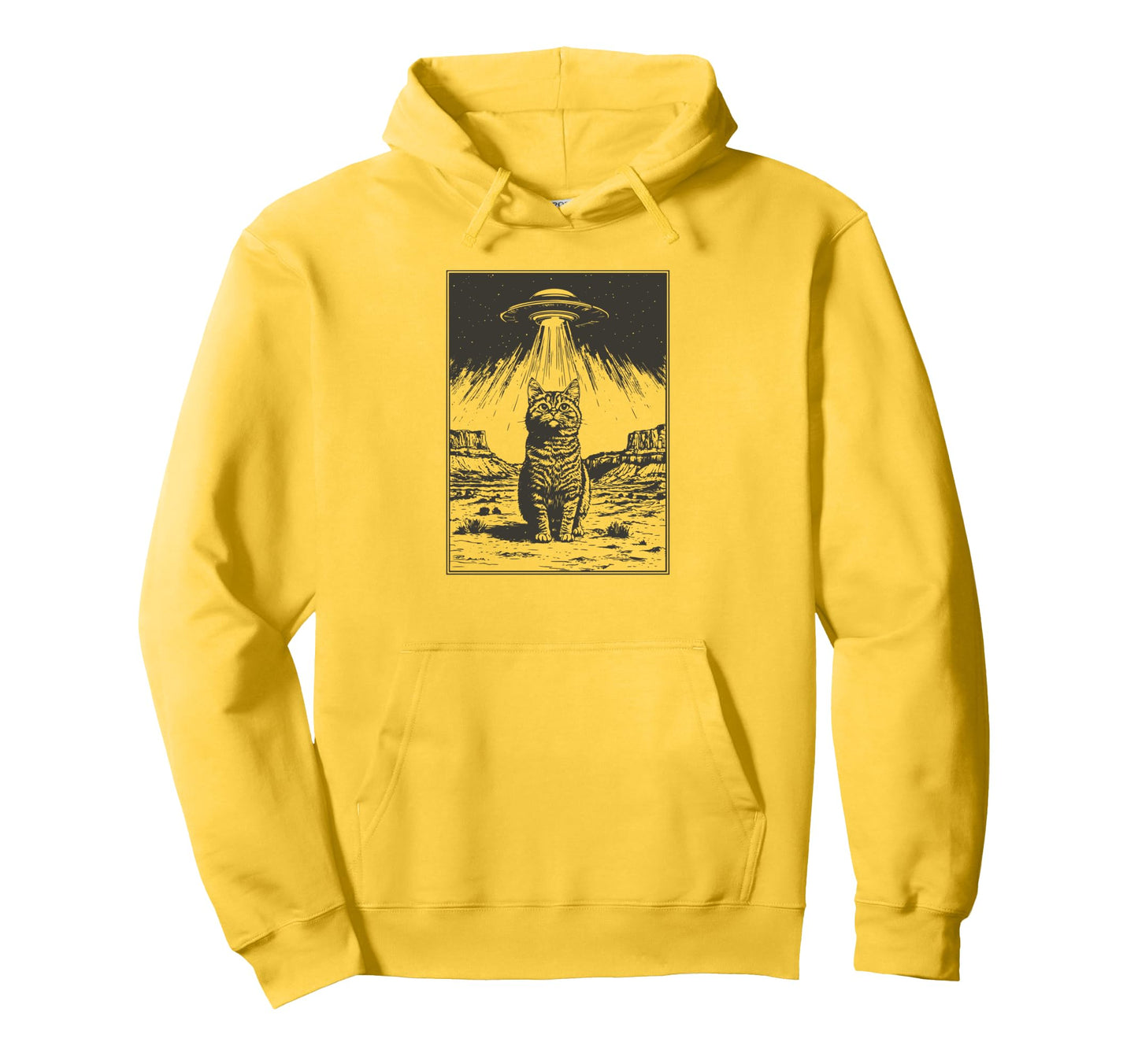 Cowboy Cat Ufo Western Cat Rodeo Hoodie - Trendy Graphic Unisex - T-Shirt, Sweatshirt, Hoodie