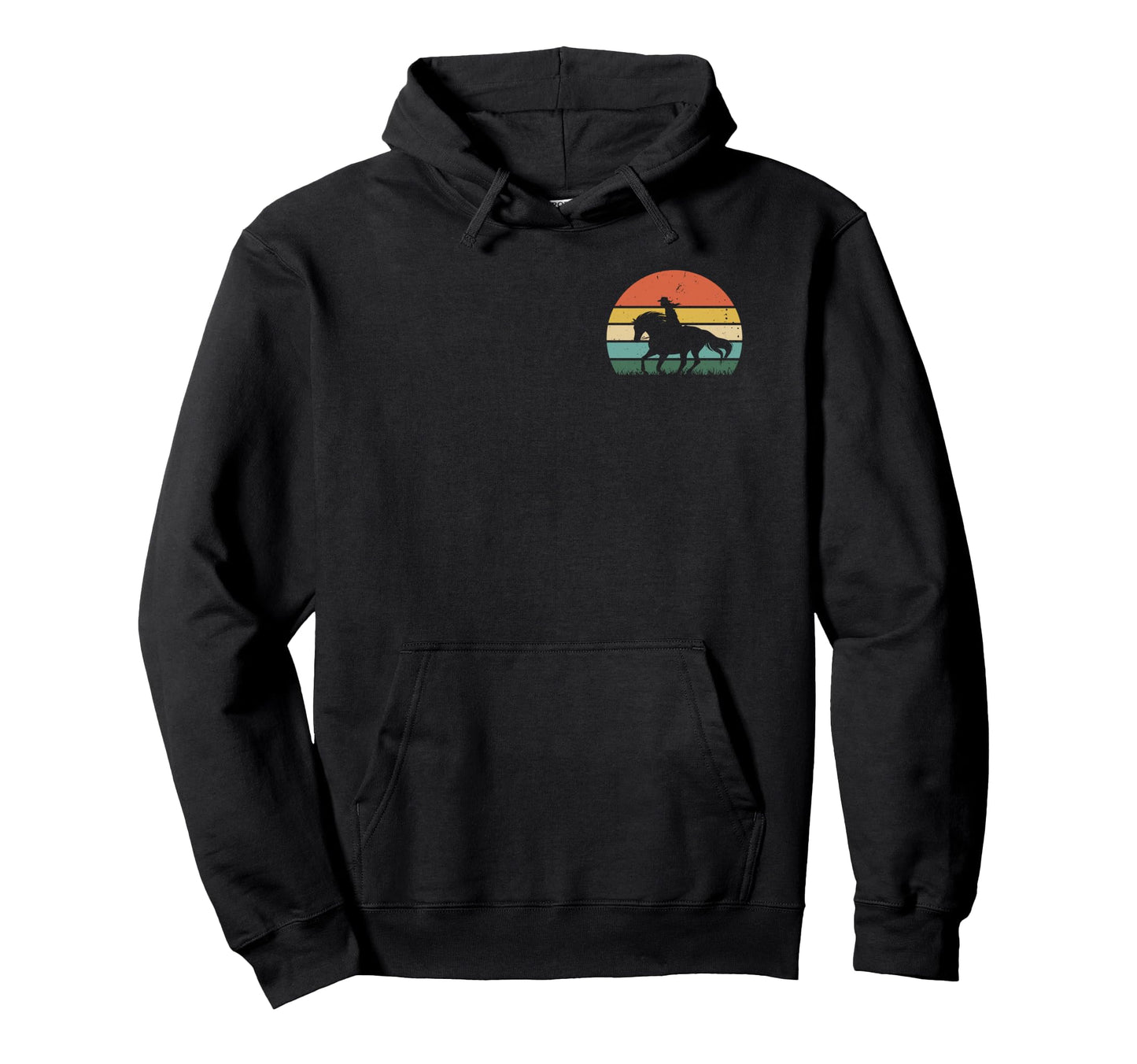 Cowgirl Riding Horse Sunset Western Hoodie - Custom Art Print Men Women - T-Shirt, Sweatshirt, Hoodie