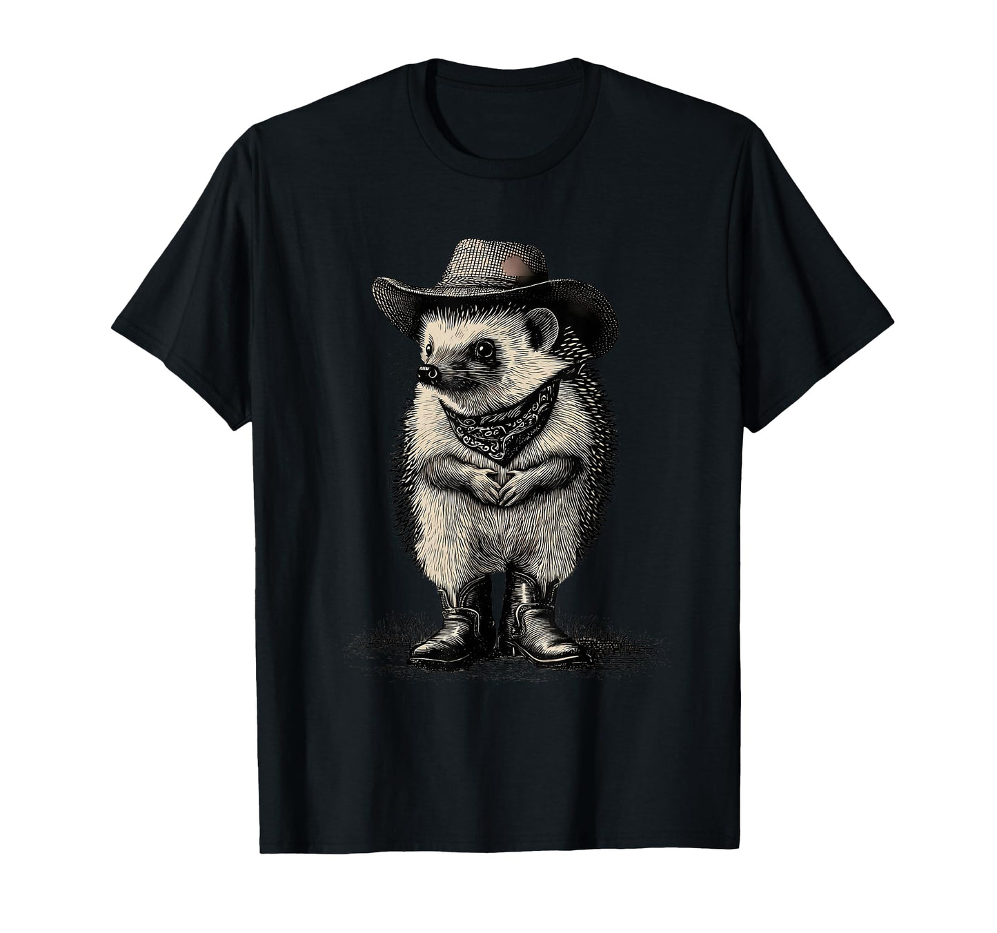 Hedgehog Cowboy Rodeo Cowgirl Western T-Shirt - Novelty Apparel for Adults - T-Shirt, Sweatshirt, Hoodie