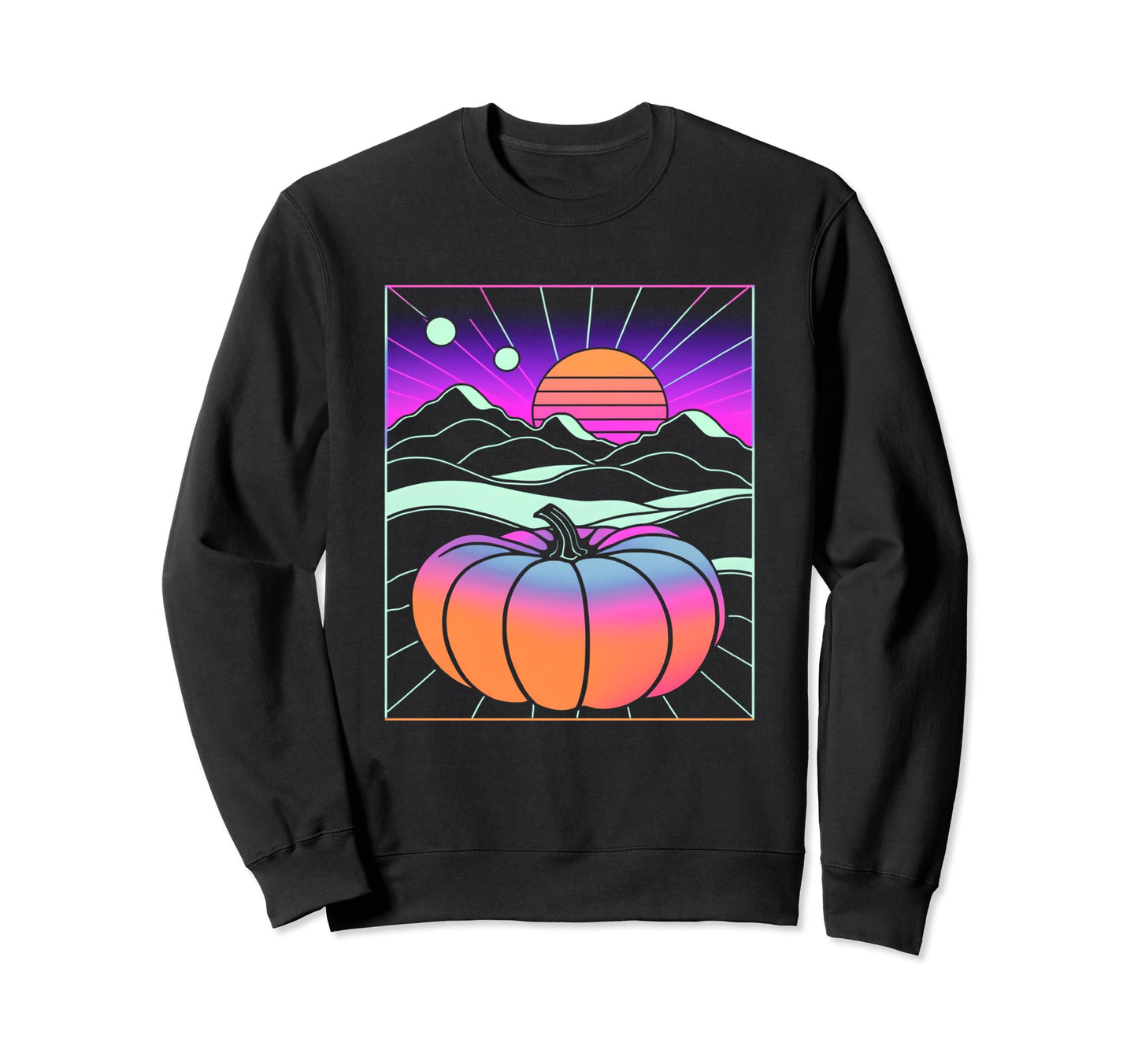 Sunset Aesthetic Vaporwave Halloween Sweatshirt - Graphic Print Unisex - T-Shirt, Sweatshirt, Hoodie