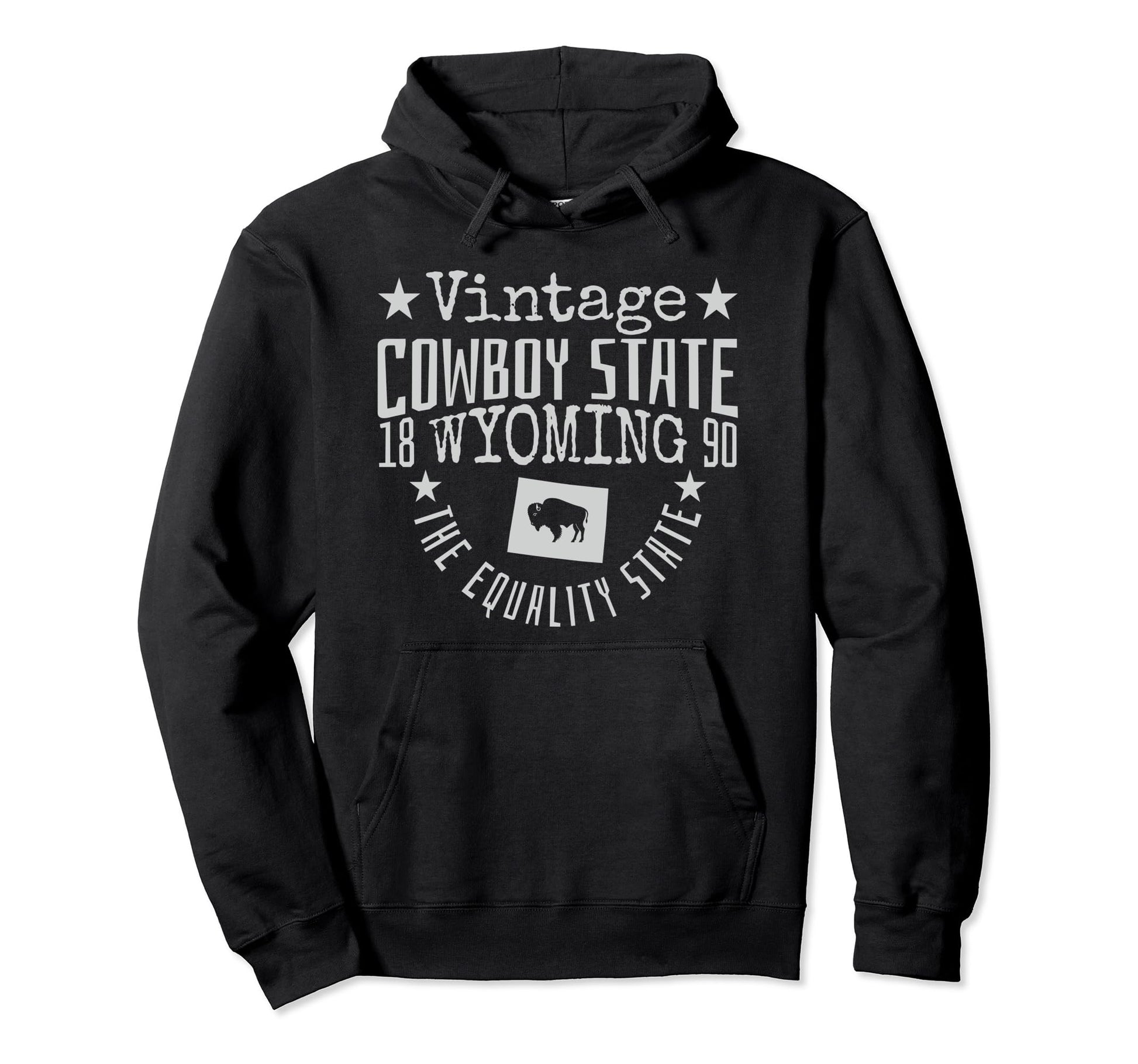Wyoming Equality State Est 1890 Cowboy Hoodie - Custom Art Print Unisex - T-Shirt, Sweatshirt, Hoodie