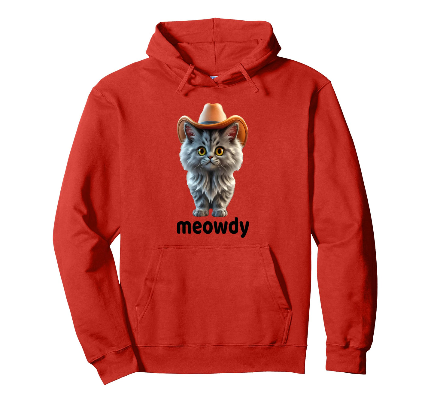 Persian Kitten Cat Meowdy Cowboy Hoodie - Casual Everyday Wear for Adults - T-Shirt, Sweatshirt, Hoodie