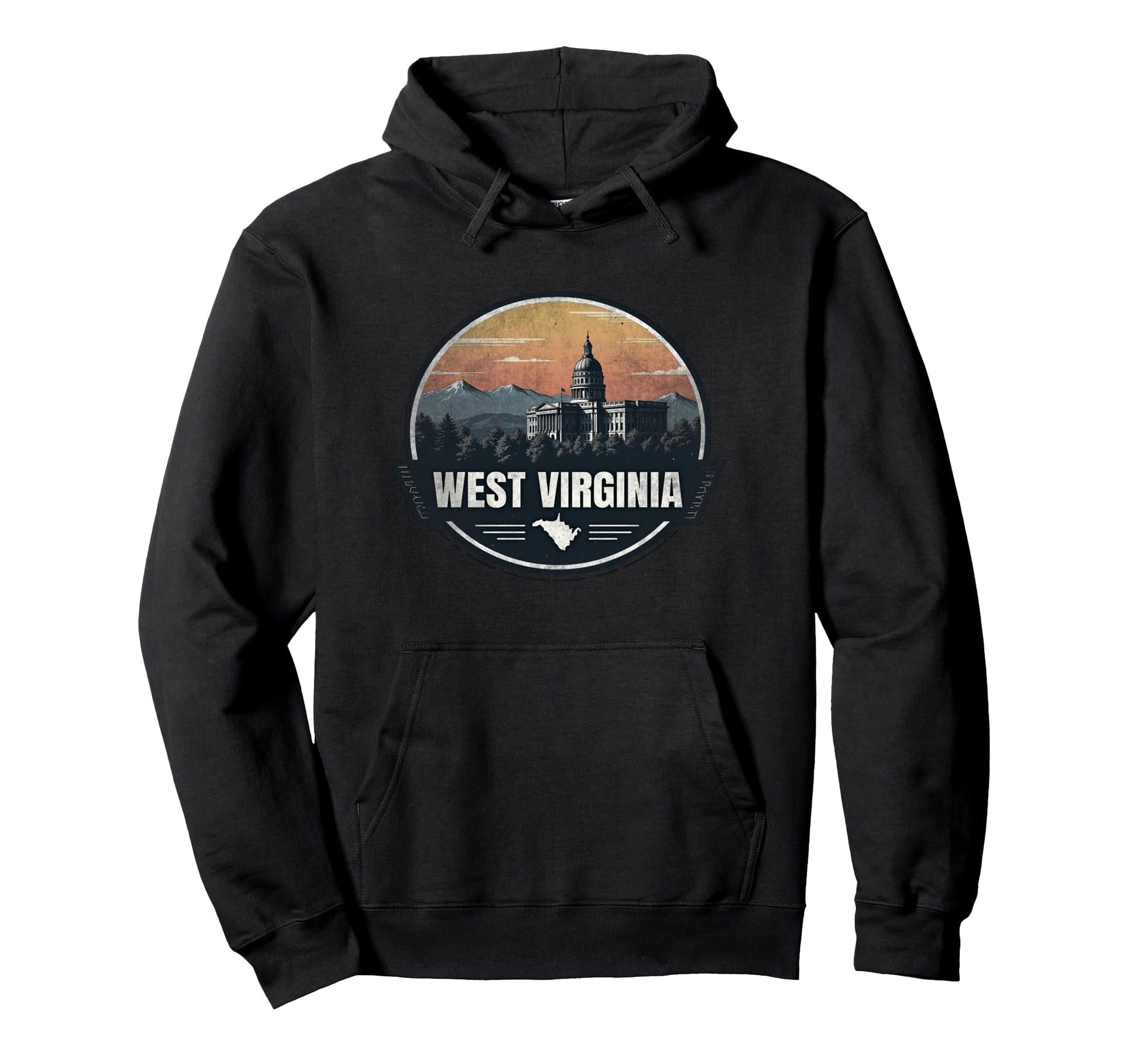 West Virginia Skyline Souvenir Hoodie - Unique Graphic Unisex - T-Shirt, Sweatshirt, Hoodie