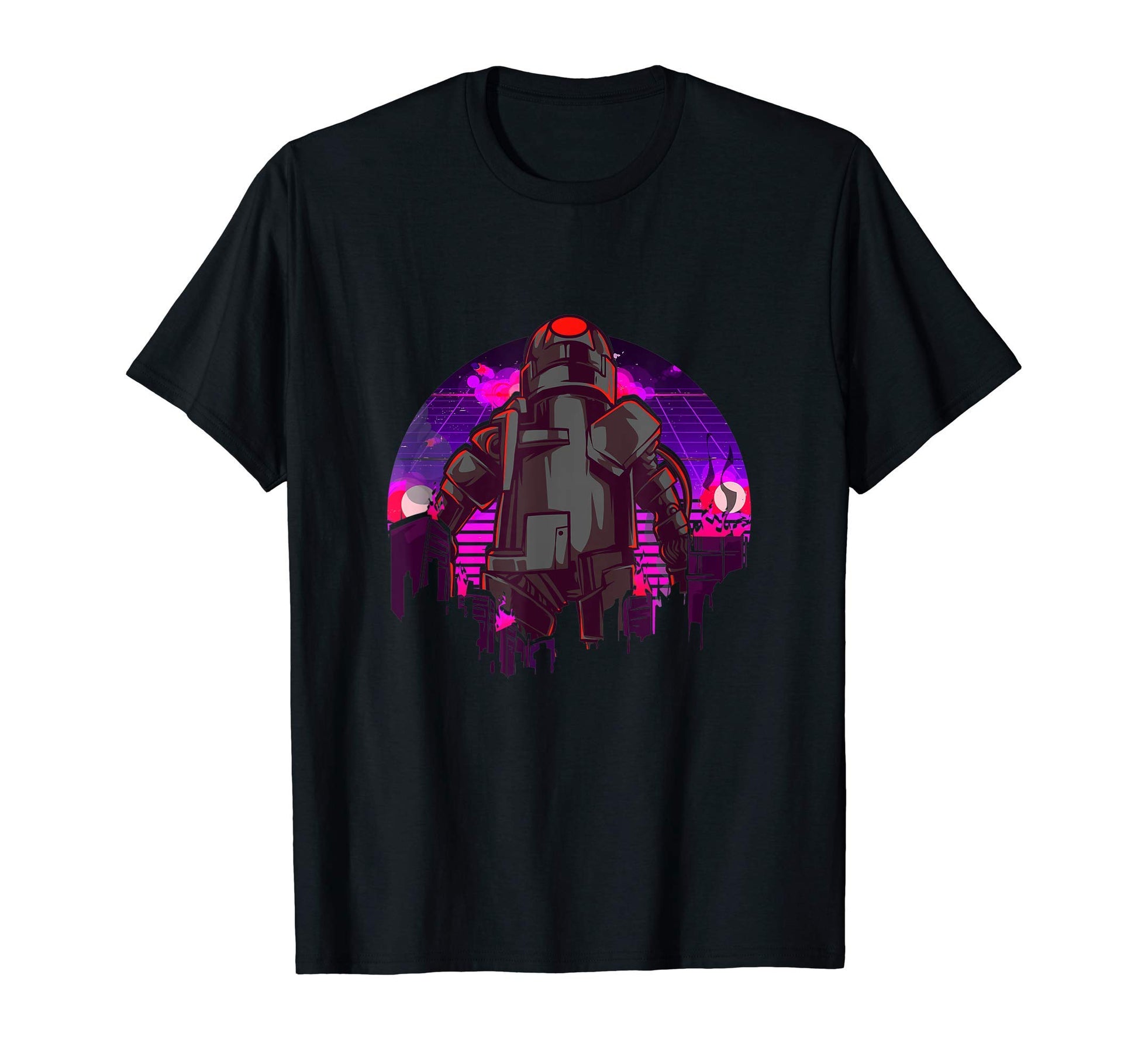 Robot Attacking City Sci Fi Aesthetic T-Shirt - Custom Art Print Unisex - T-Shirt, Sweatshirt, Hoodie