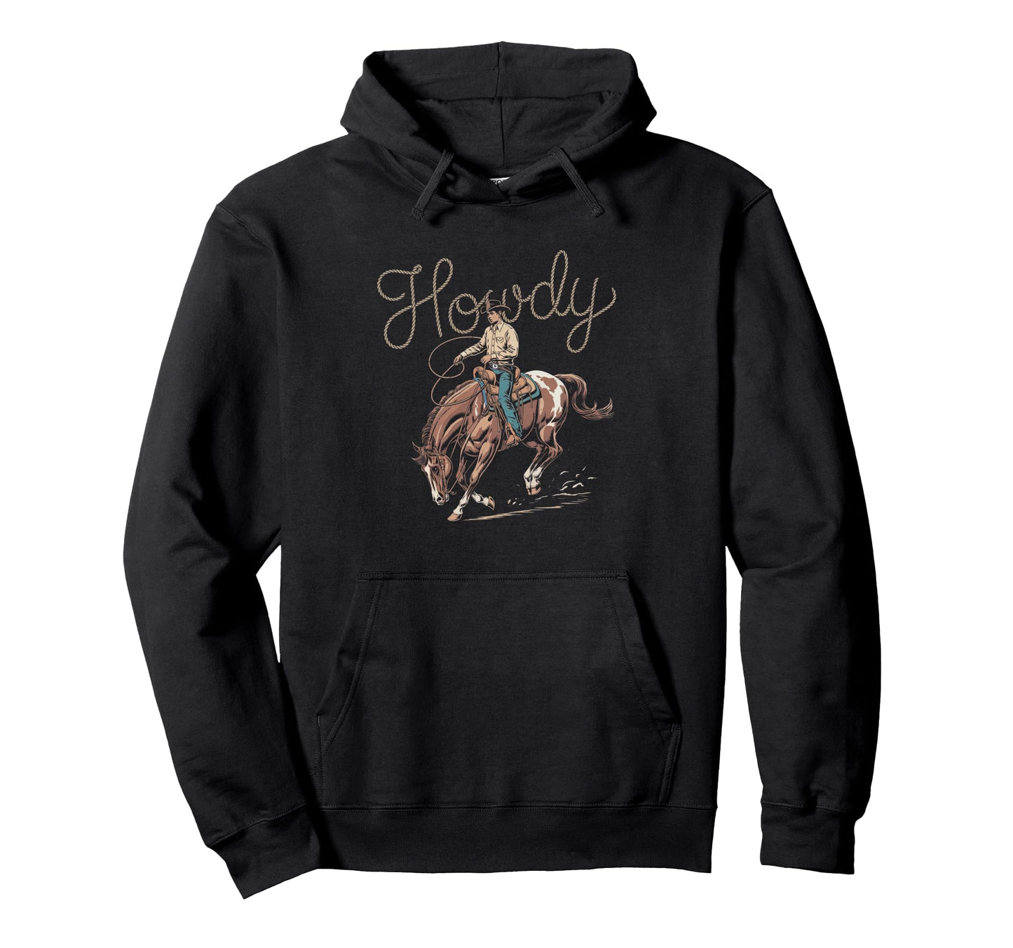 Howdy Cowboy Rodeo Bronco Bucking Horse Hoodie - Novelty Apparel Unisex - T-Shirt, Sweatshirt, Hoodie