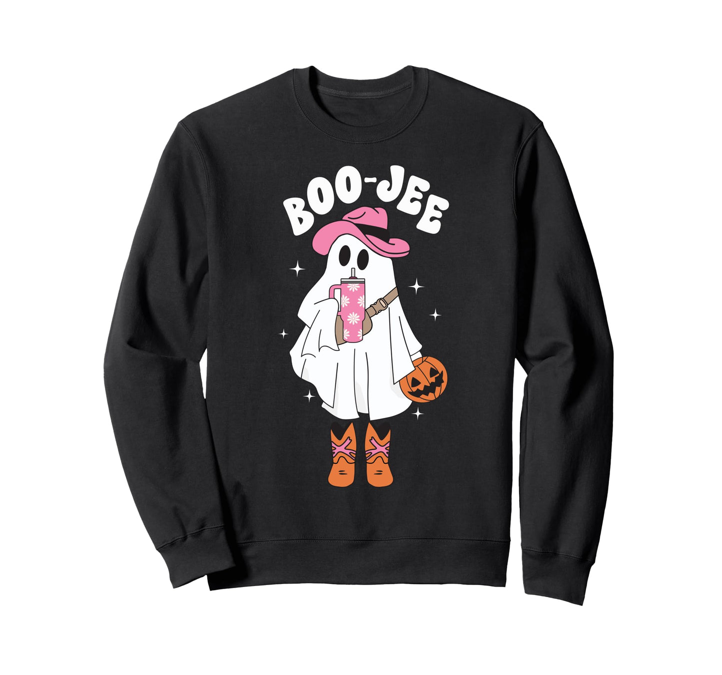 Boo Jee Spooky Season Ghost Sweatshirt - Aesthetic Graphic for Adults - T-Shirt, Sweatshirt, Hoodie
