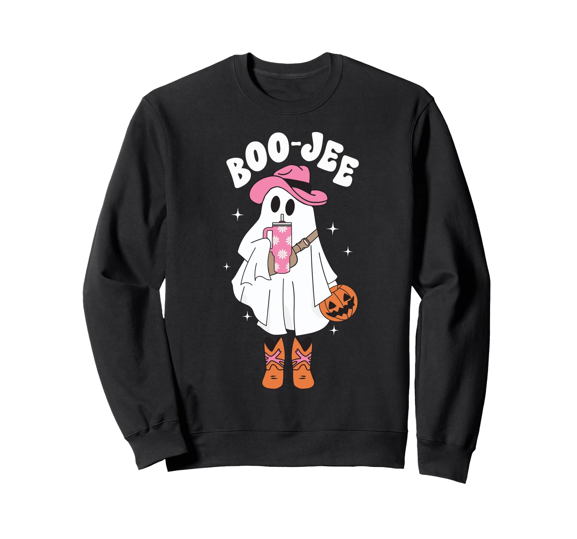Boo Jee Spooky Season Ghost Sweatshirt - Aesthetic Graphic for Adults - T-Shirt, Sweatshirt, Hoodie