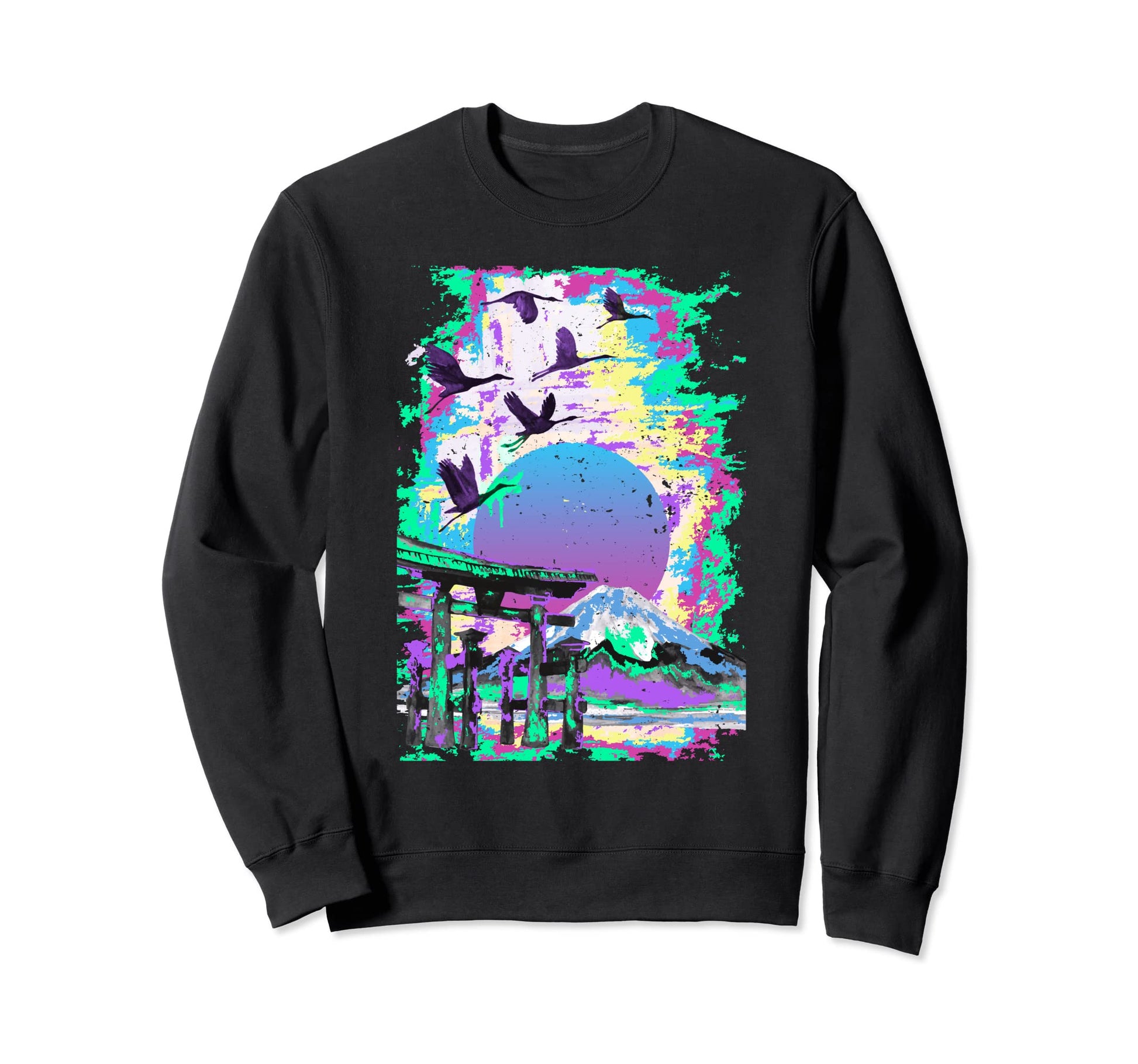 Japanese Landscapes Art Vaporwave Sweatshirt - Unique Graphic Men Women - T-Shirt, Sweatshirt, Hoodie