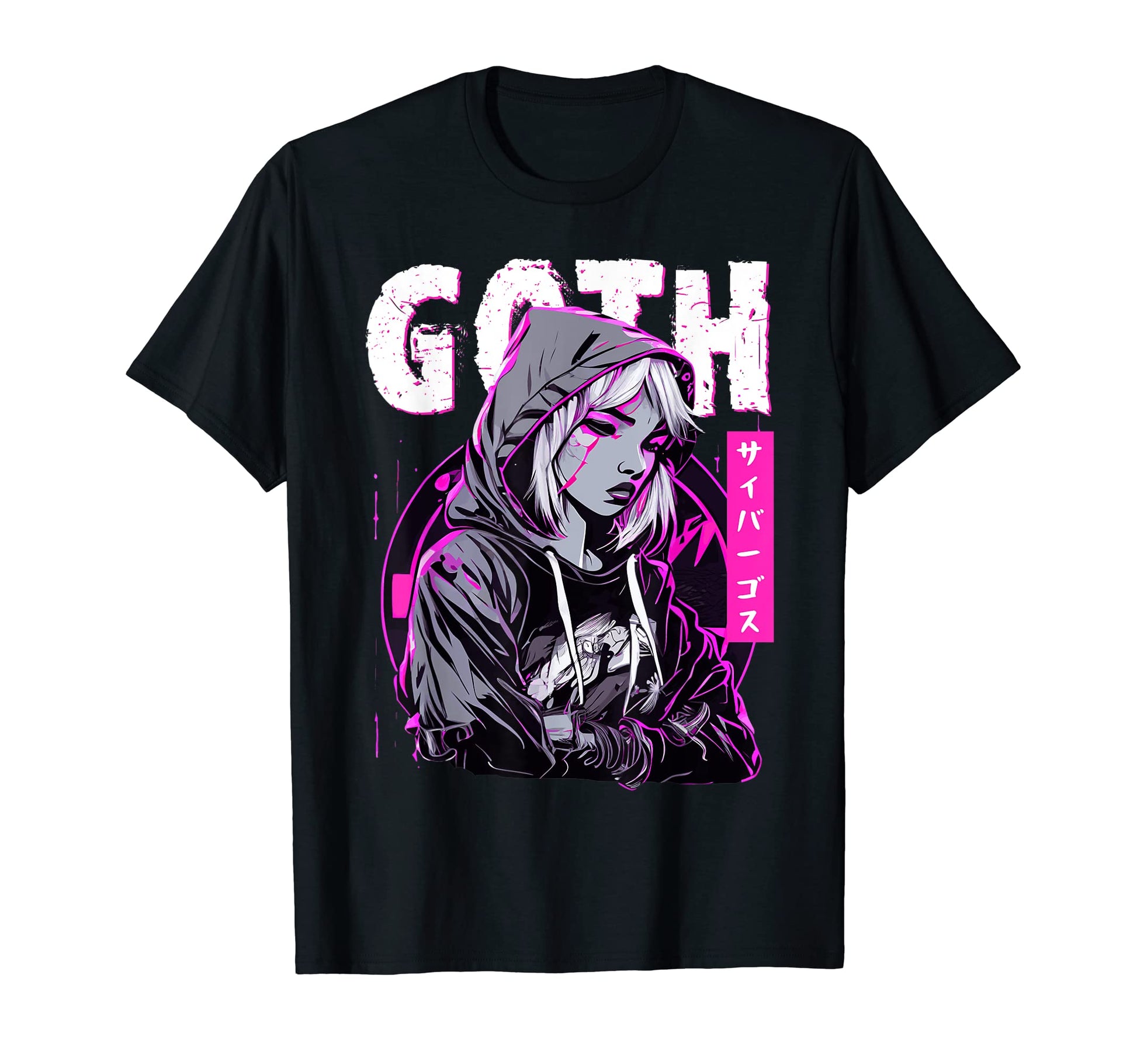 Gothic Sad Anime Japanese Cybergoth T-Shirt - Minimalist Print for Adults - T-Shirt, Sweatshirt, Hoodie