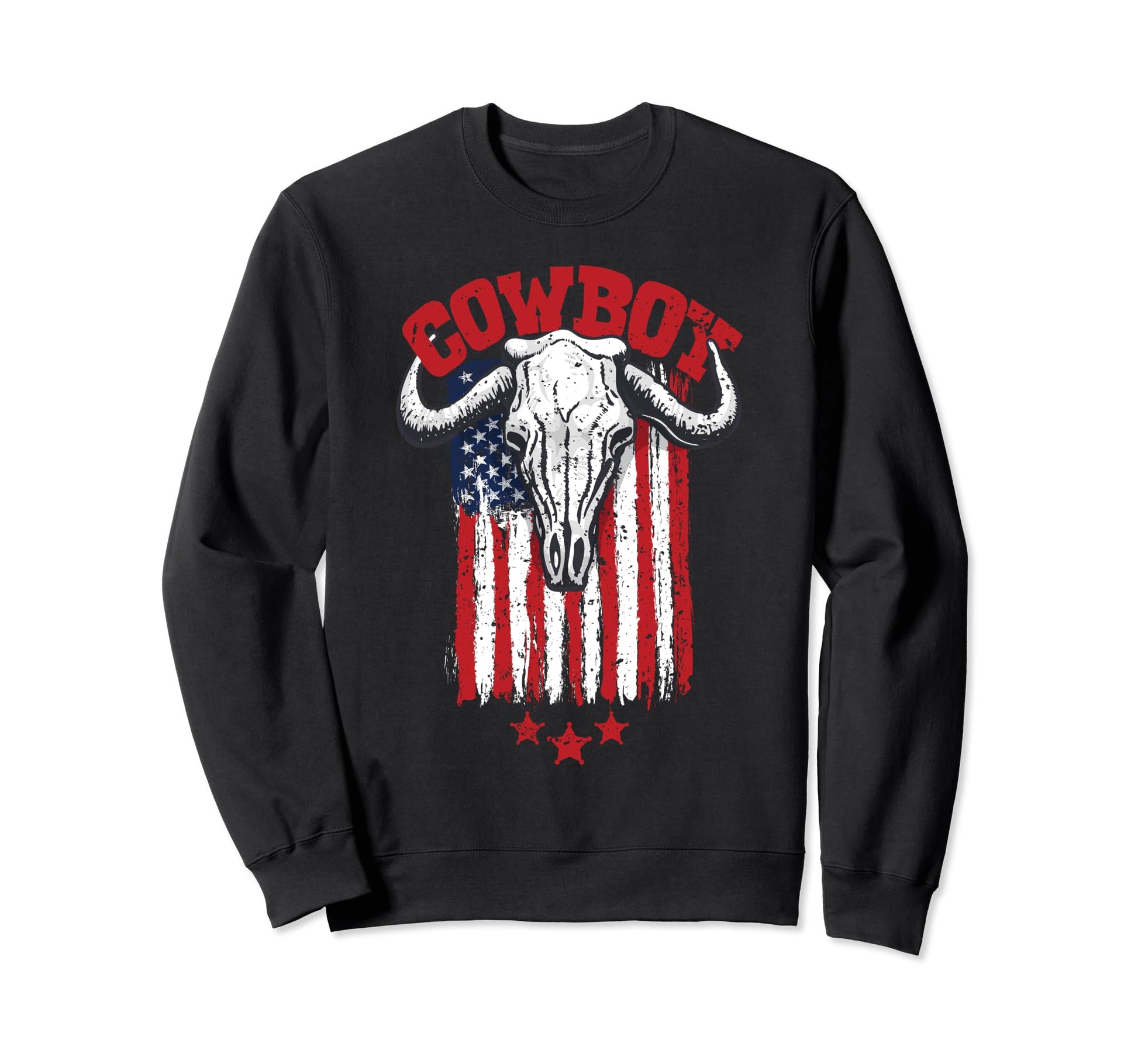 Cowboy Usa Flag Sweatshirt - Streetwear Style Unisex - T-Shirt, Sweatshirt, Hoodie