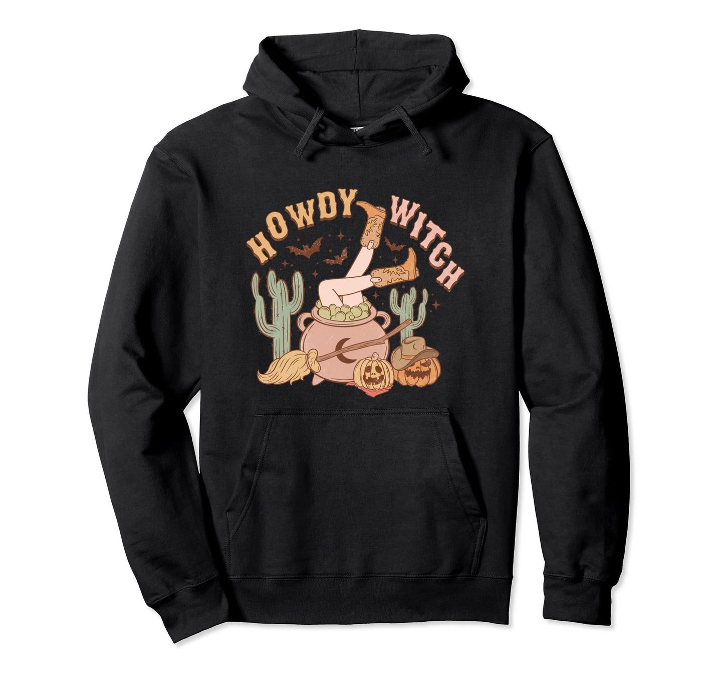 Howdy Witch Womens Western Halloween Hoodie - Trendy Graphic for Adults - T-Shirt, Sweatshirt, Hoodie