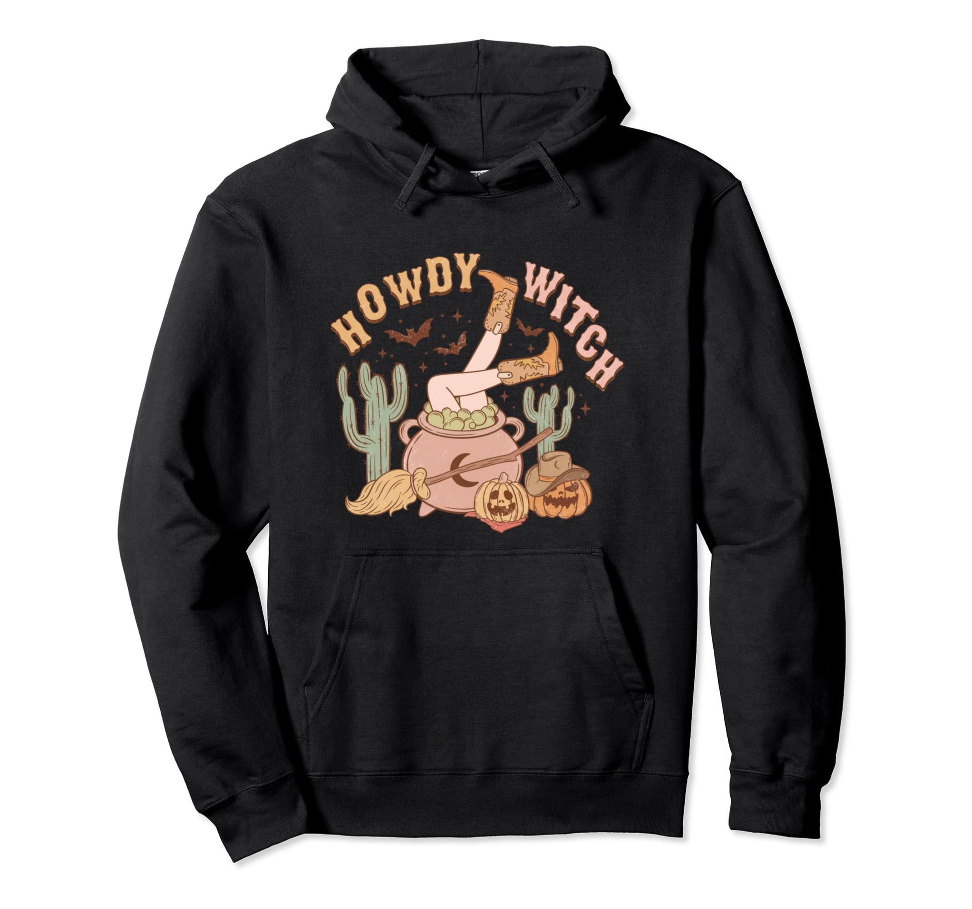 Howdy Witch Womens Western Halloween Hoodie - Trendy Graphic for Adults - T-Shirt, Sweatshirt, Hoodie