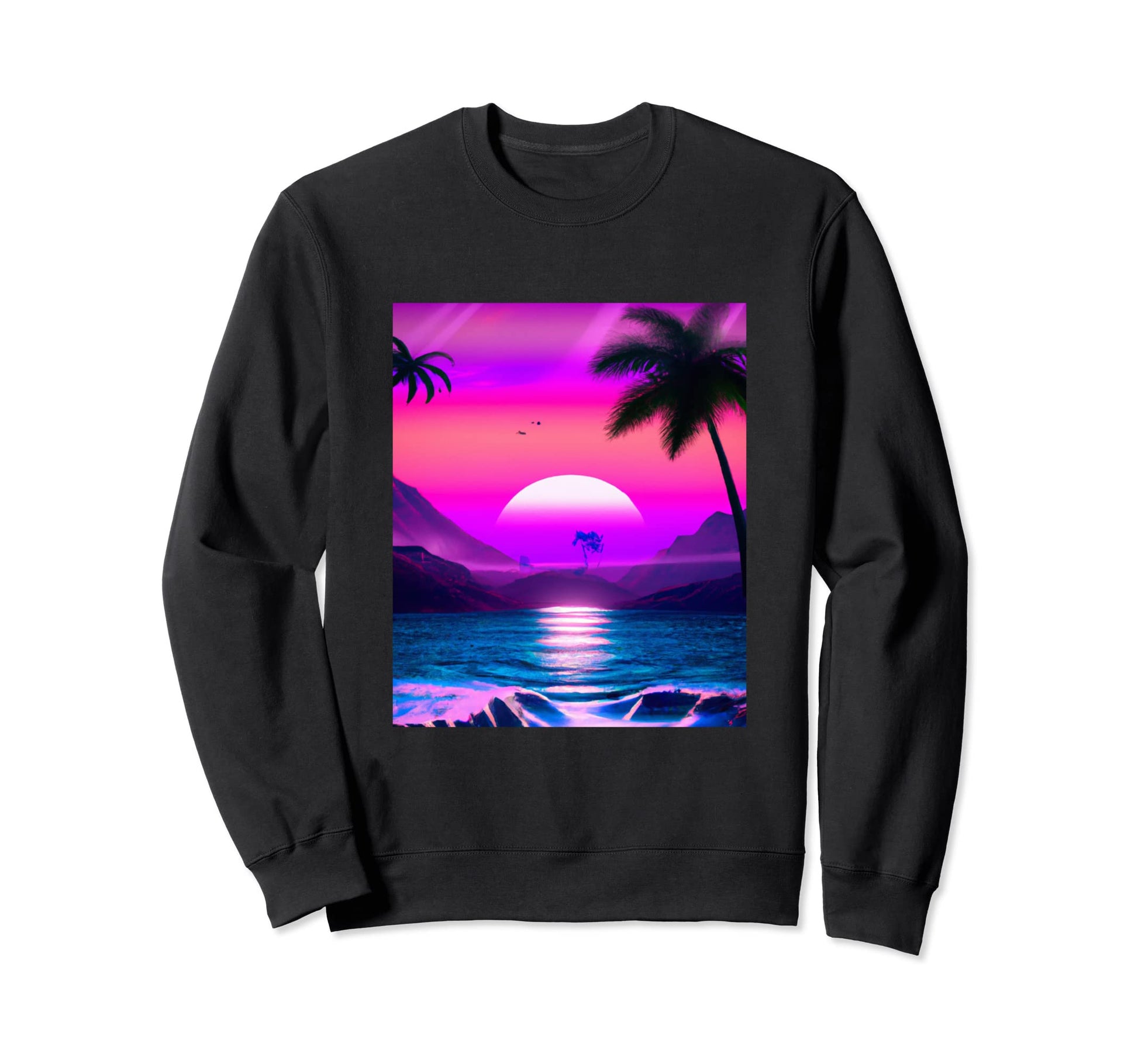 Hawaii Vaporwave Sunset Synthwave Sweatshirt - Streetwear Style Men Women - T-Shirt, Sweatshirt, Hoodie