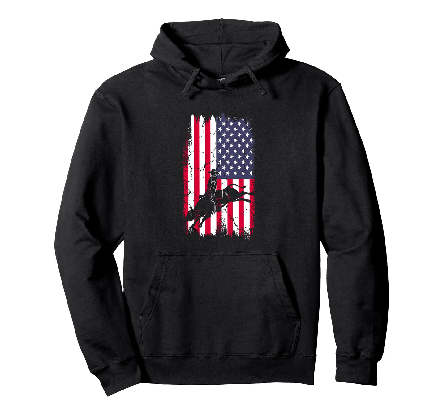 Rodeo Cowboy Western Usa Flag Cowboys Hoodie - Minimalist Print Men Women - T-Shirt, Sweatshirt, Hoodie