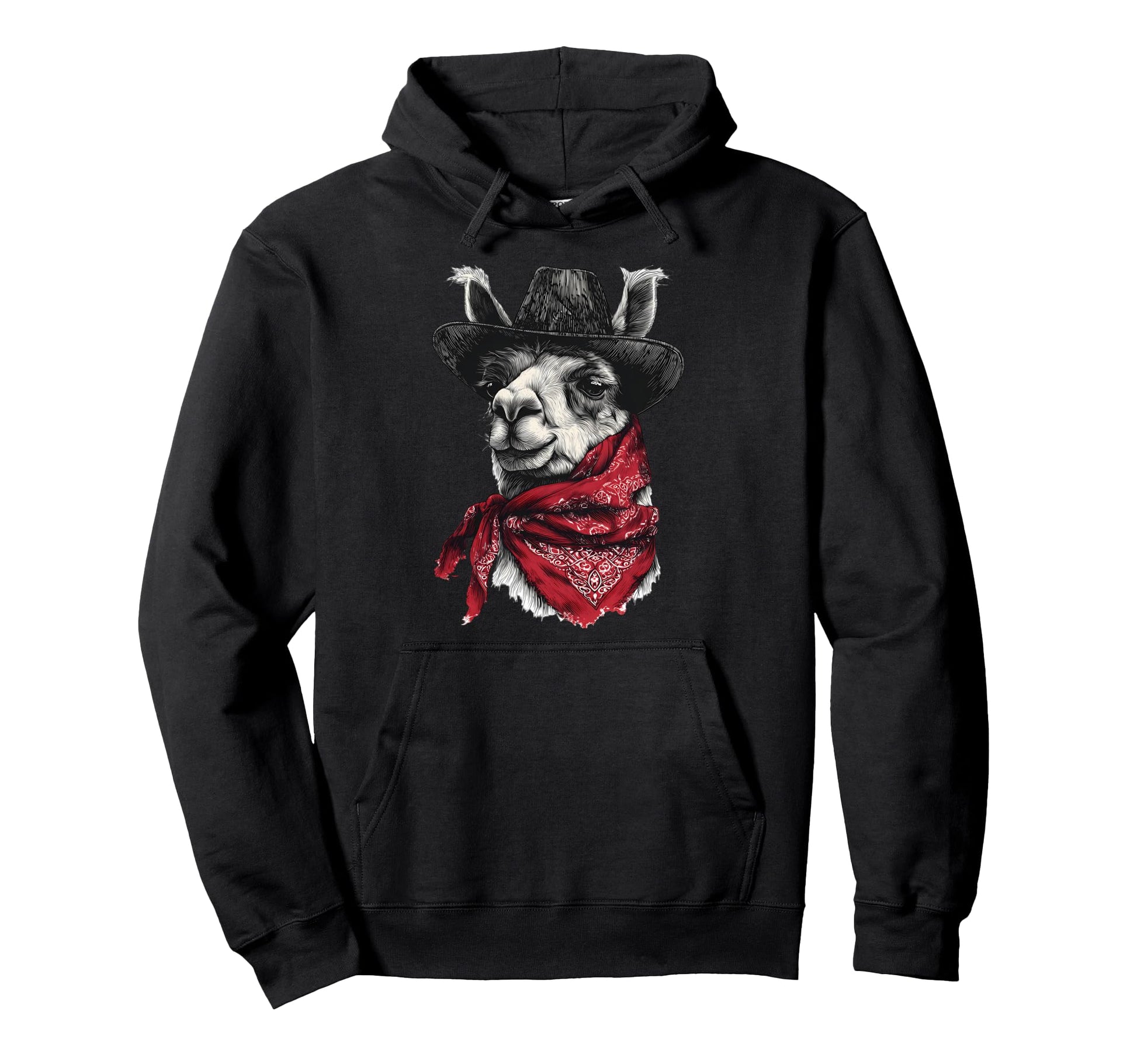 Llama Cowboy Rodeo Cowgirl Western Hoodie - Novelty Apparel Men Women - T-Shirt, Sweatshirt, Hoodie