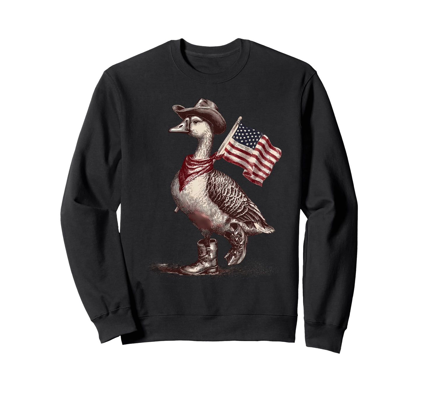 Country Cowboy Goose Rodeo Cowgirl Sweatshirt - Graphic Print for Adults - T-Shirt, Sweatshirt, Hoodie