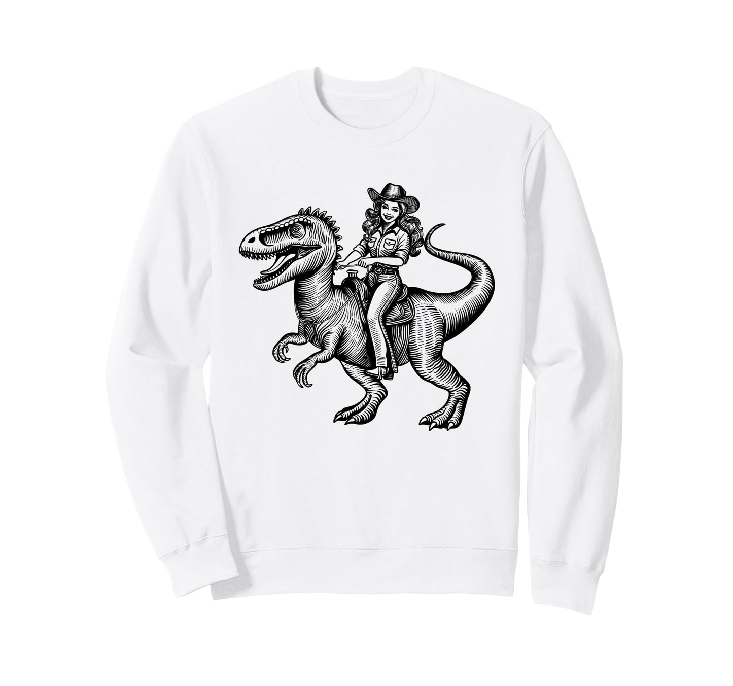 Funny Western Cowboy Cowgirl Riding Sweatshirt - Streetwear Style Unisex - T-Shirt, Sweatshirt, Hoodie