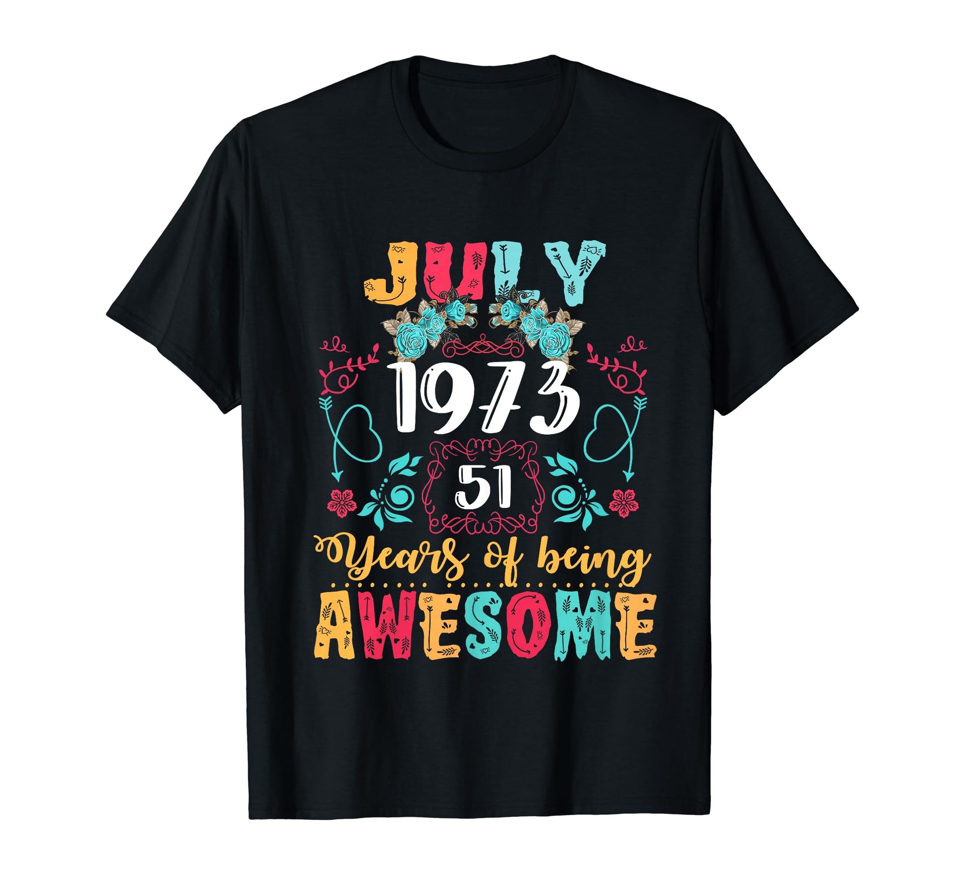 Made July 1973 51St Birthday Boho T-Shirt - Trendy Graphic Unisex - T-Shirt, Sweatshirt, Hoodie