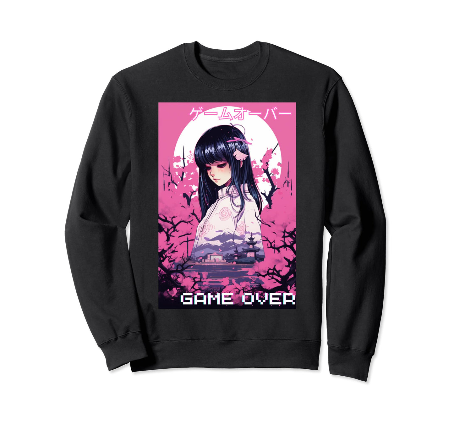 Japanese Vaporwave Sad Anime Sweatshirt - Casual Everyday Wear Men Women - T-Shirt, Sweatshirt, Hoodie