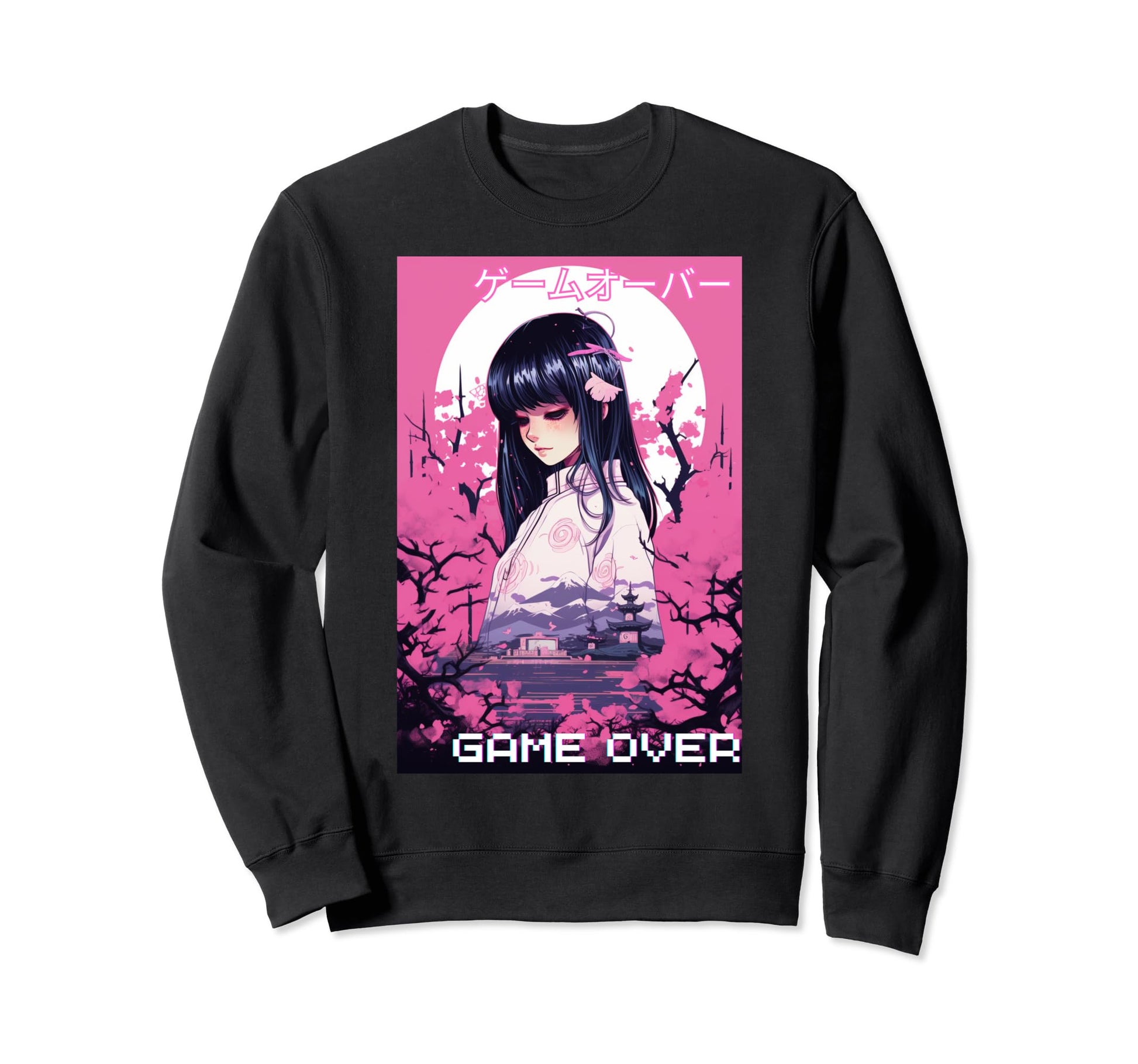 Japanese Vaporwave Sad Anime Sweatshirt - Casual Everyday Wear Men Women - T-Shirt, Sweatshirt, Hoodie