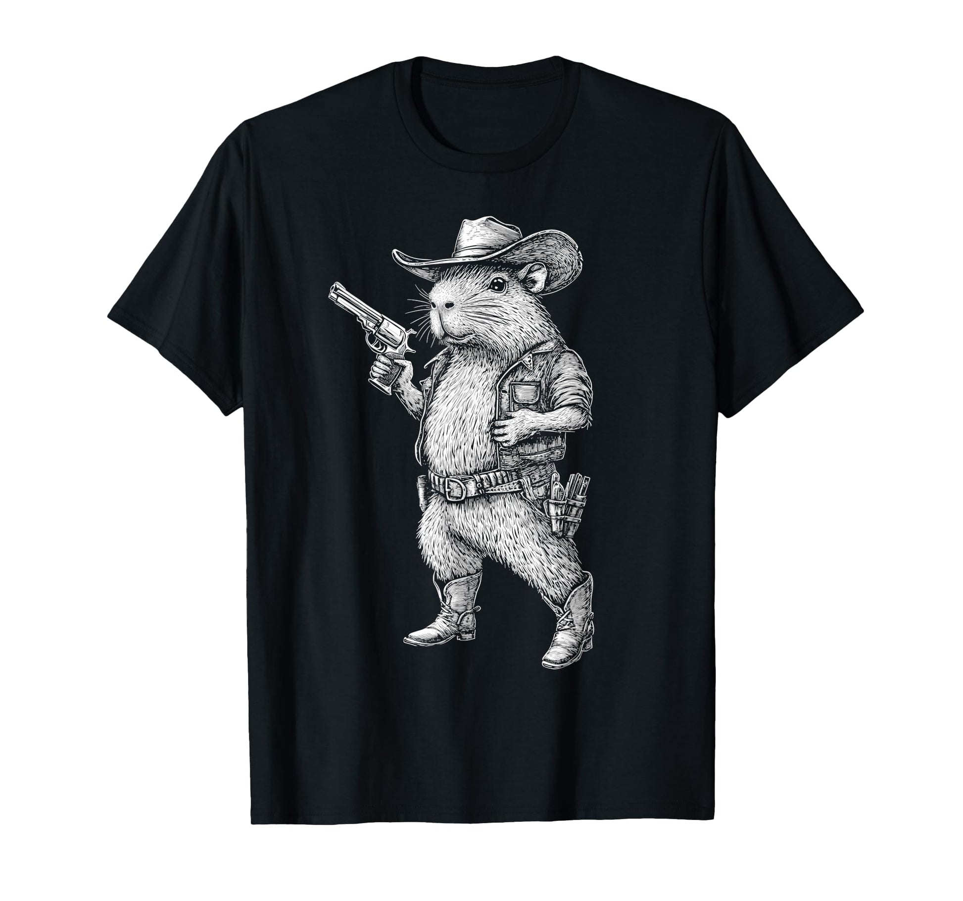 Capybara Cowboy Western Country T-Shirt - Fun Novelty Design for Adults - T-Shirt, Sweatshirt, Hoodie