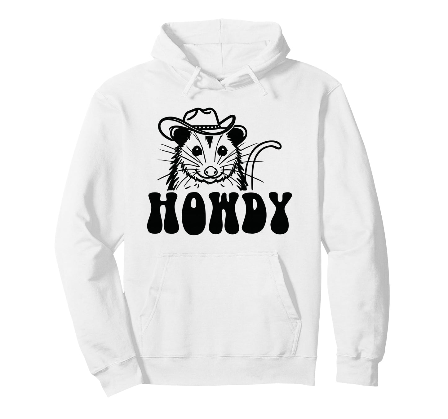 Possum Howdy Cowboy Funny Western Possum Hoodie - Minimalist Print Unisex - T-Shirt, Sweatshirt, Hoodie