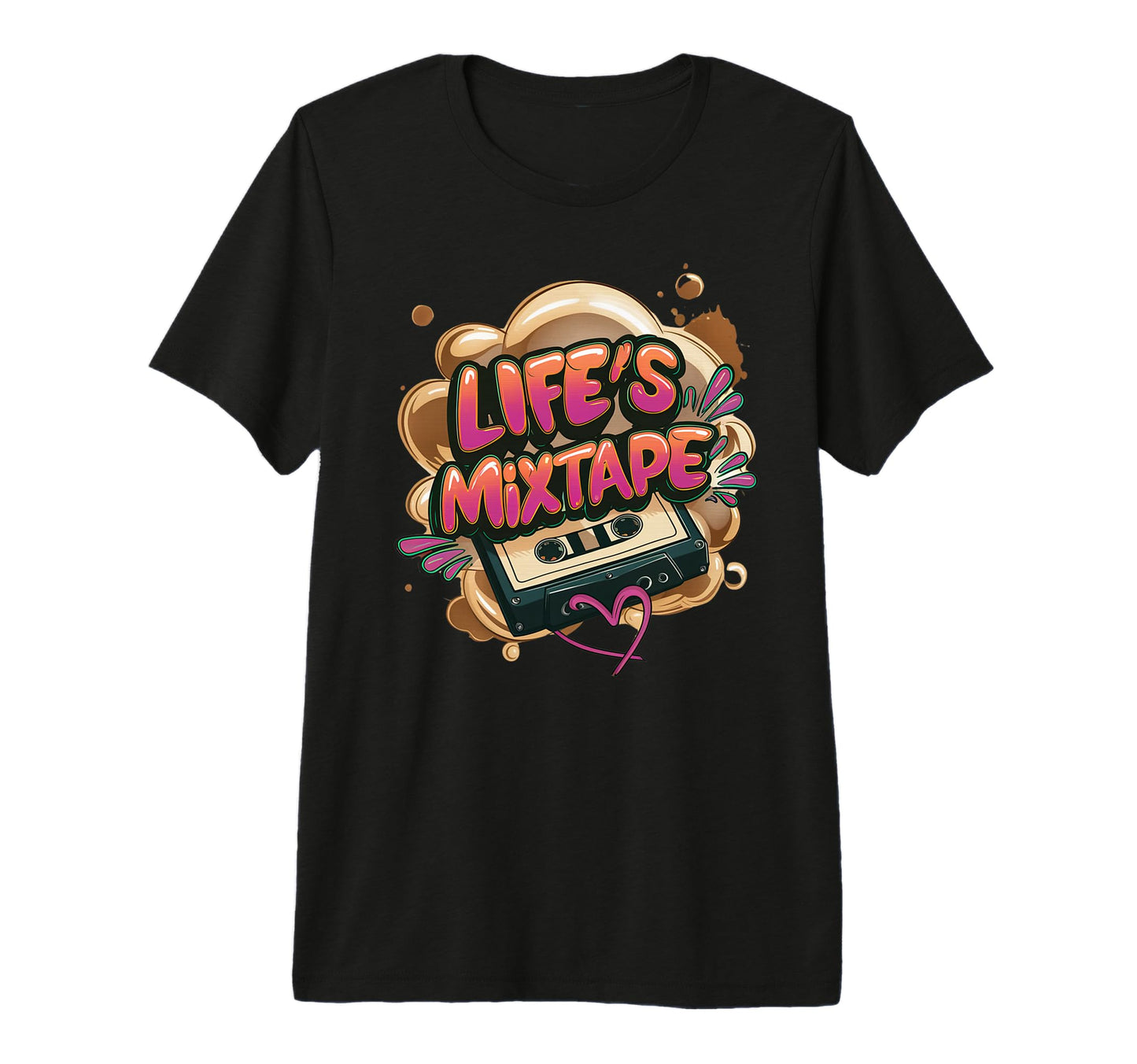 Lifes Mixtape Old School Cassette Tape T-Shirt - Custom Art Print Unisex - T-Shirt, Sweatshirt, Hoodie
