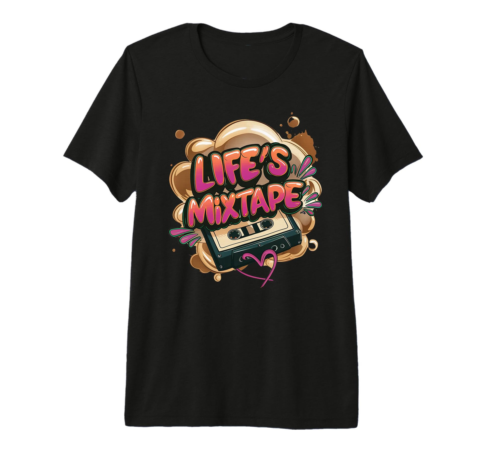 Lifes Mixtape Old School Cassette Tape T-Shirt - Custom Art Print Unisex - T-Shirt, Sweatshirt, Hoodie
