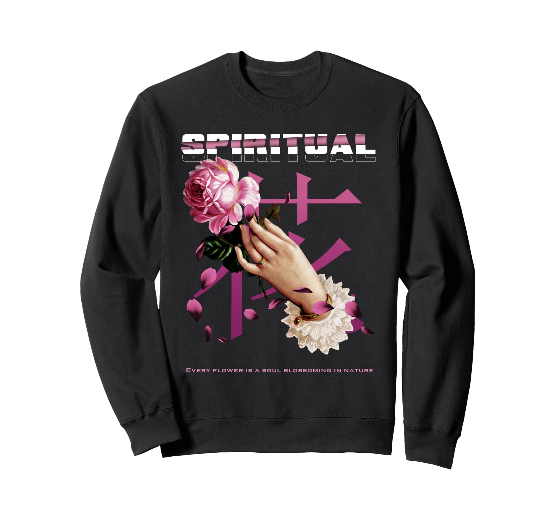 Spiritual Flower Soul Aesthetic Edgy Sweatshirt - Minimalist Print Unisex - T-Shirt, Sweatshirt, Hoodie