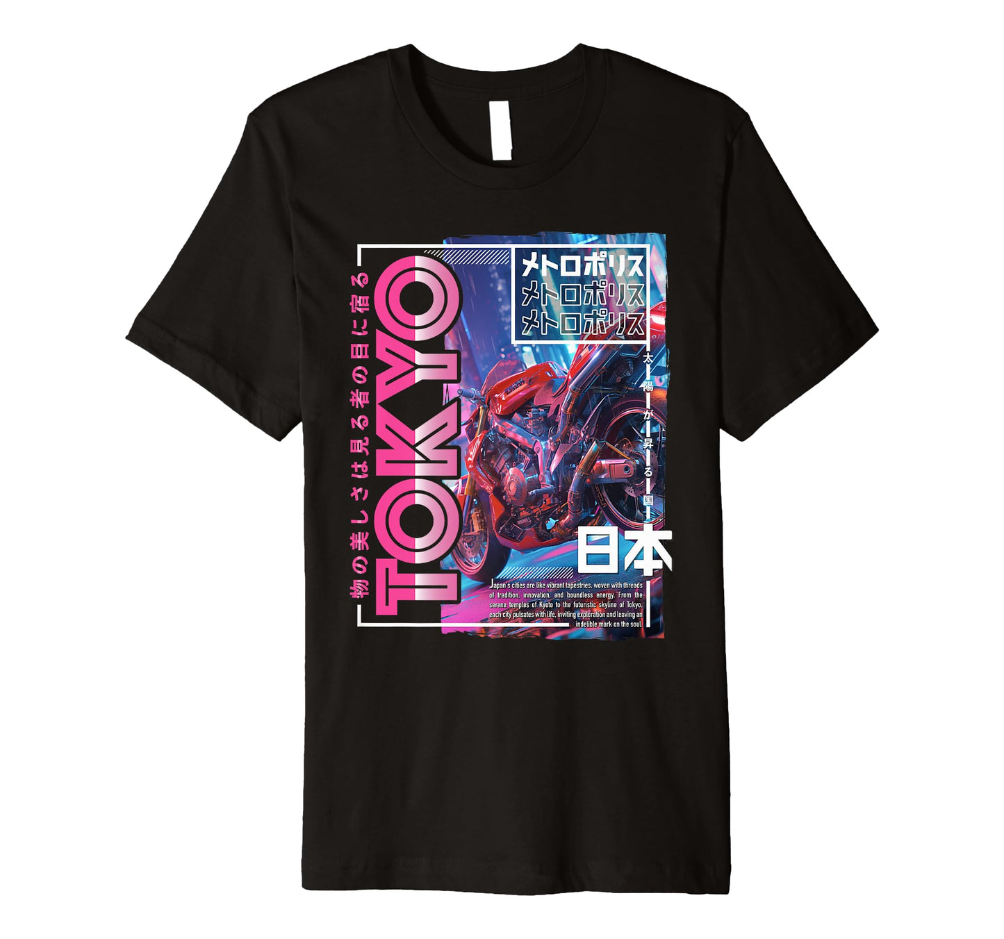 Tokyo City 80S Synthwave Motorcycle T-Shirt - Novelty Apparel Men Women - T-Shirt, Sweatshirt, Hoodie