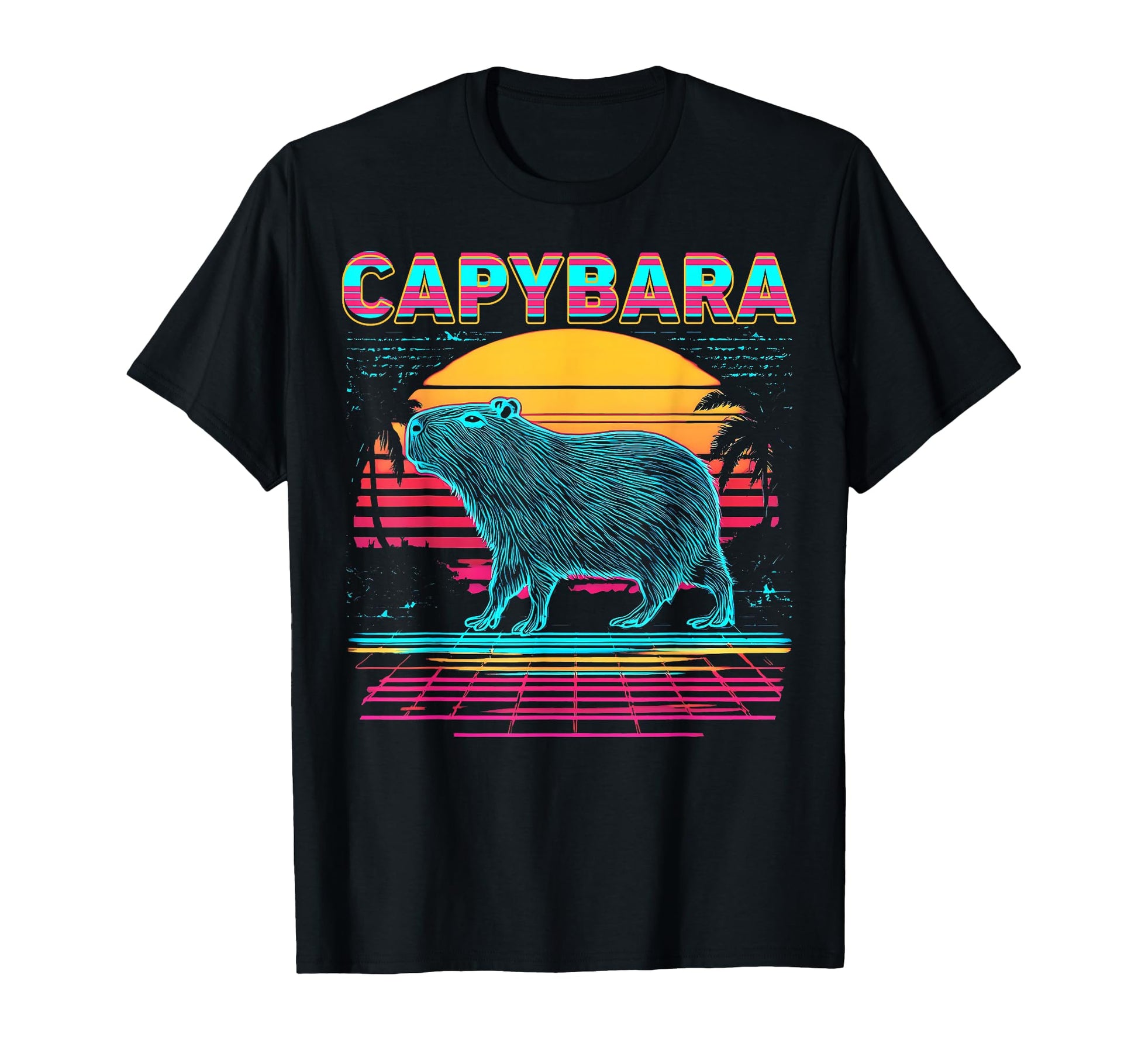 Capybara Capibara Vaporwave T-Shirt - Minimalist Print for Adults - T-Shirt, Sweatshirt, Hoodie