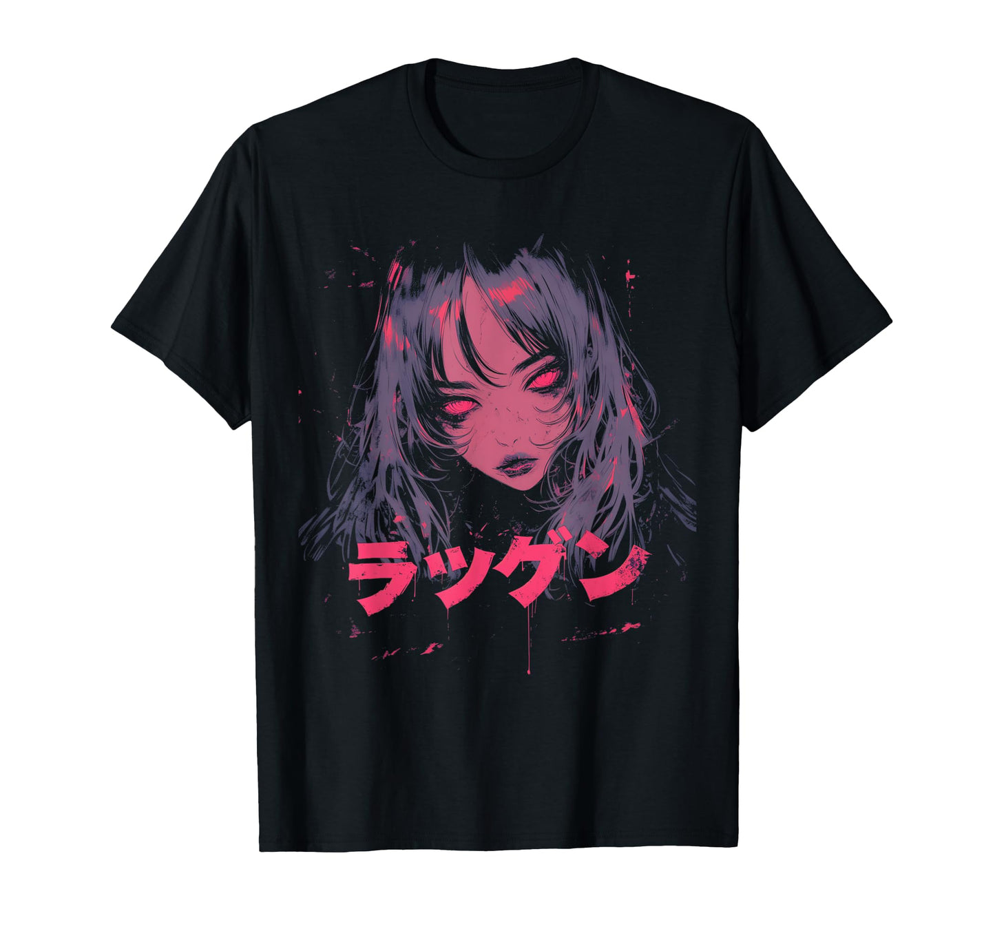 Goth Grunge Demon Anime Waifu Horror T-Shirt - Custom Art Print for Adults - T-Shirt, Sweatshirt, Hoodie